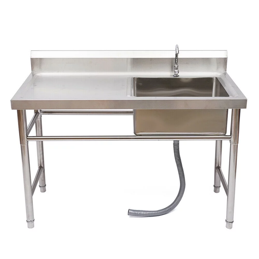 Commercial Stainless Steel Sink Bowl Kitchen Catering Prep Table +1 Compartment