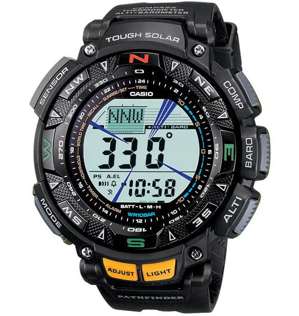 Casio Men's Solar Powered Triple Sensor Black and Grey Pro Trek Watch PAG240-1