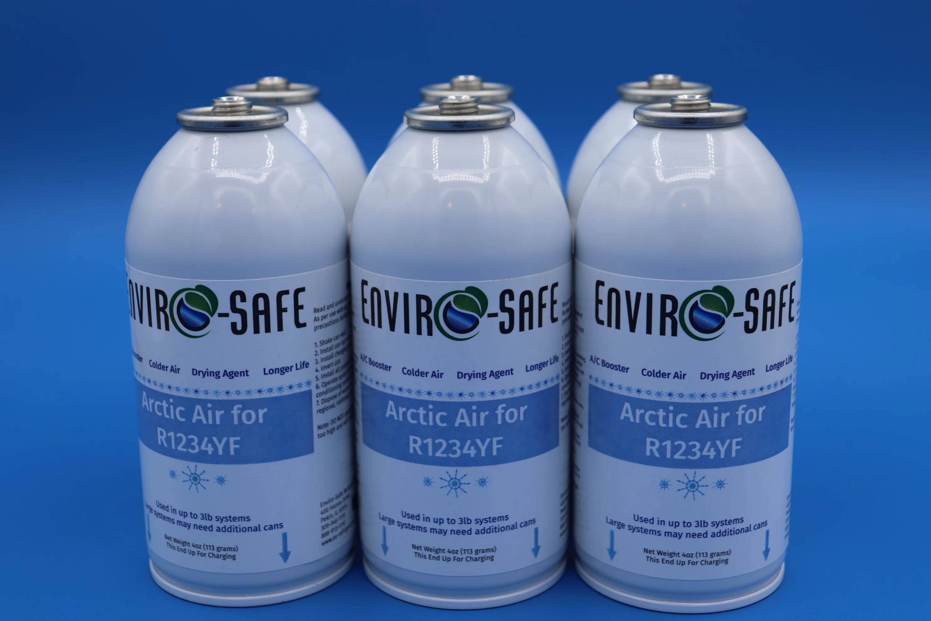 Arctic Air for R1234yf for Automotive Air Conditioning Systems, 6 Cans and Brass Hose, R-1234yf, R1234