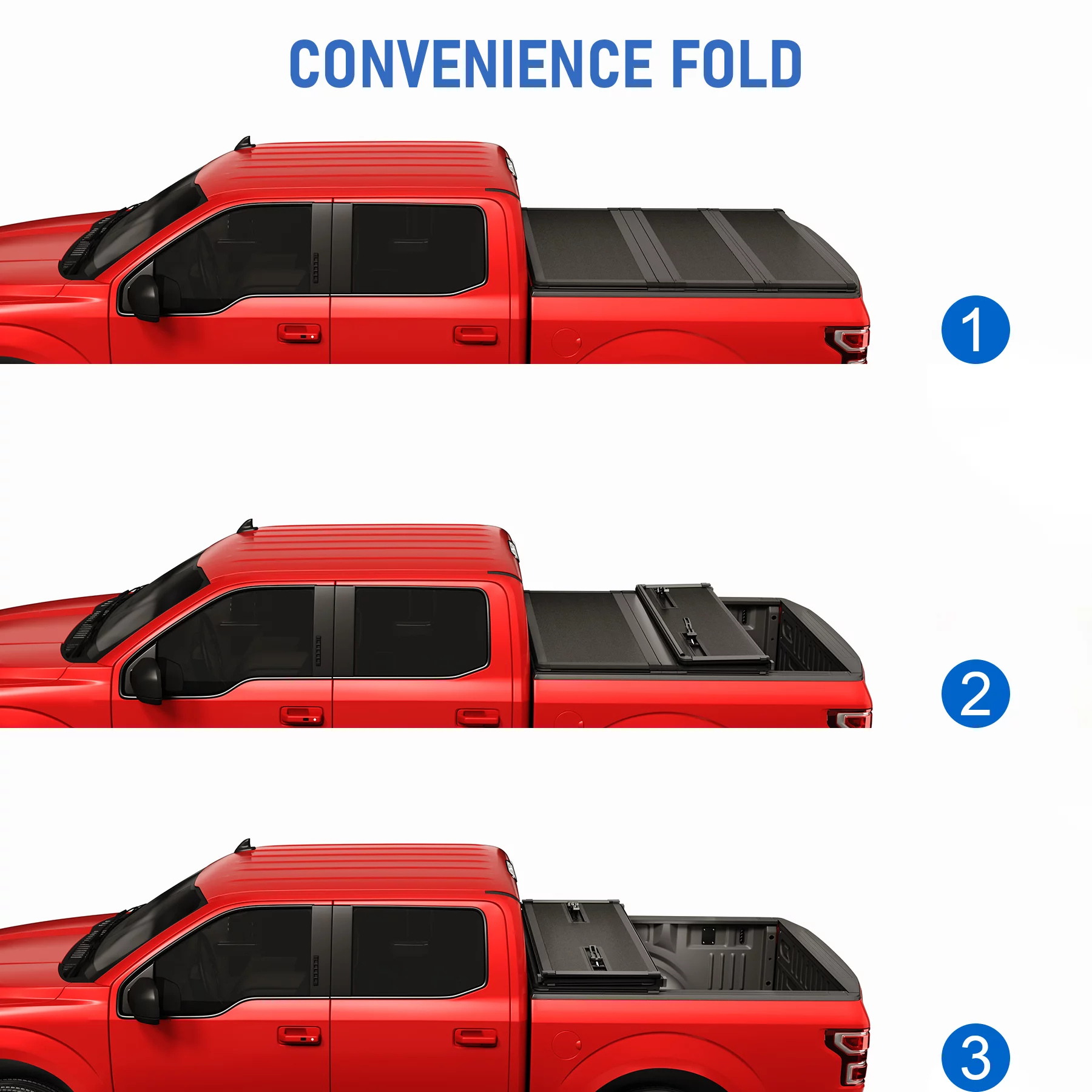 JDMSPEED Hard Tri-Fold Truck Bed Tonneau Cover Compatible with 2004-2014 Ford F-150 2006-2014 Lincoln Mark LT Tonneau Cover 5.5ft (66in) Bed