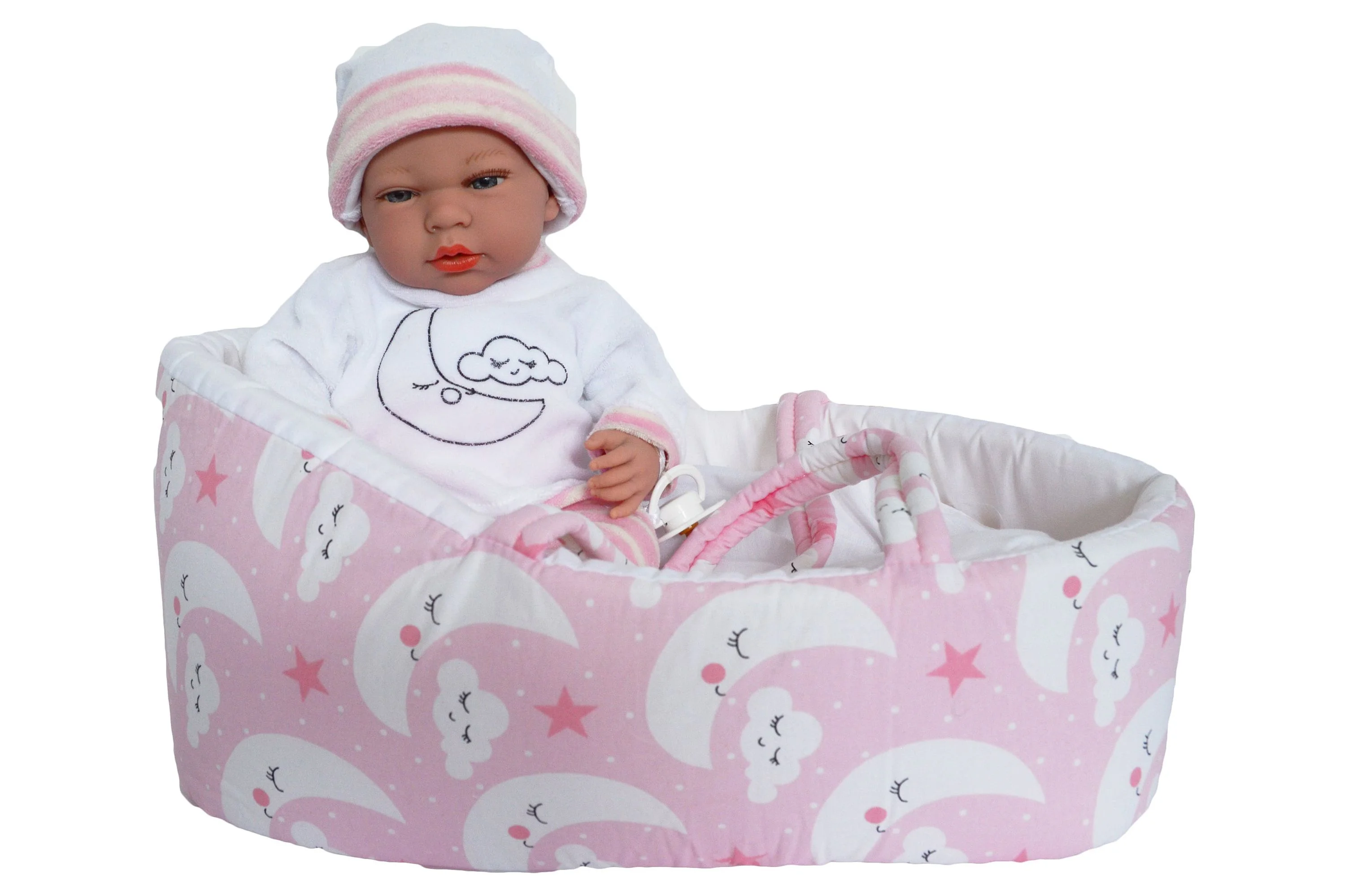 Ann Lauren Dolls 15 inch Baby Girl Doll with Bassinet