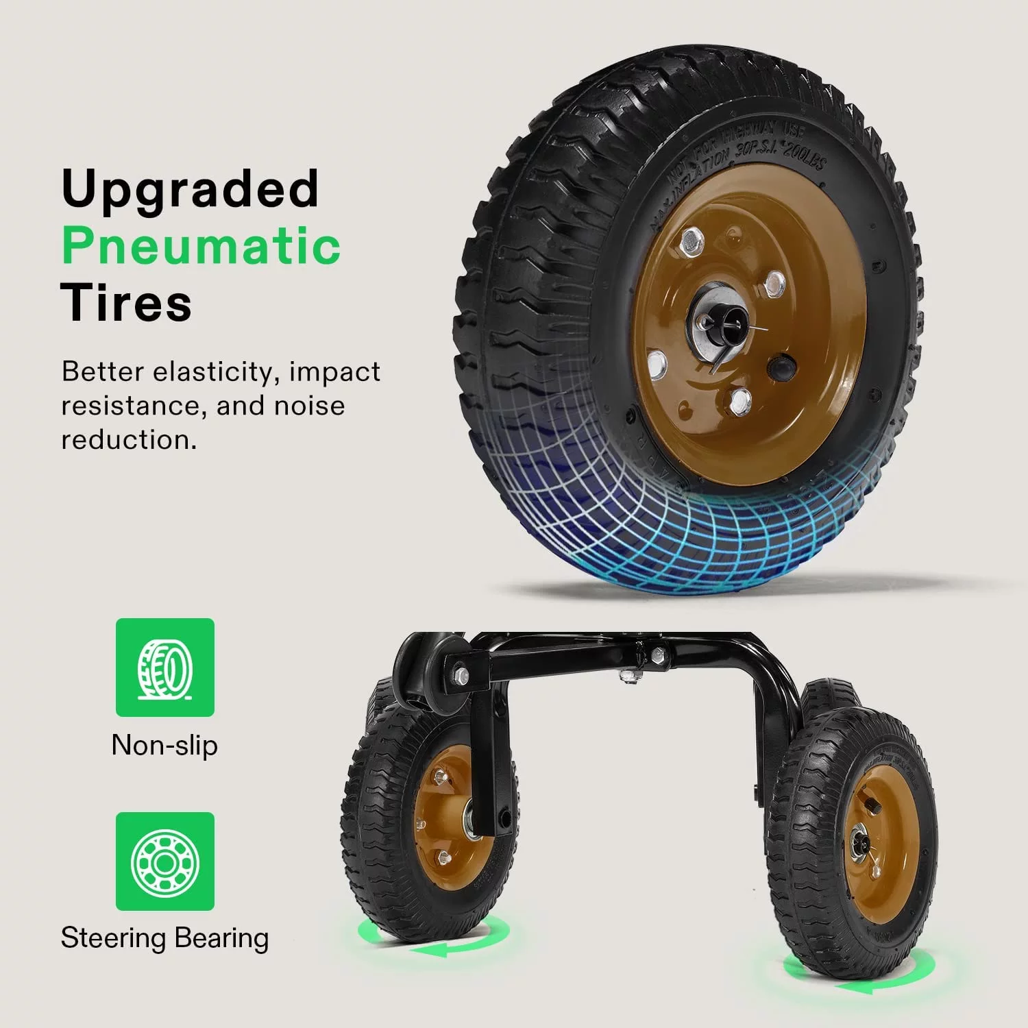 VIVOSUN Heavy-Duty Mesh Steel Garden Cart, 400 lbs Capacity, Steel Utility Garden Wagon with Removable Sides, 8