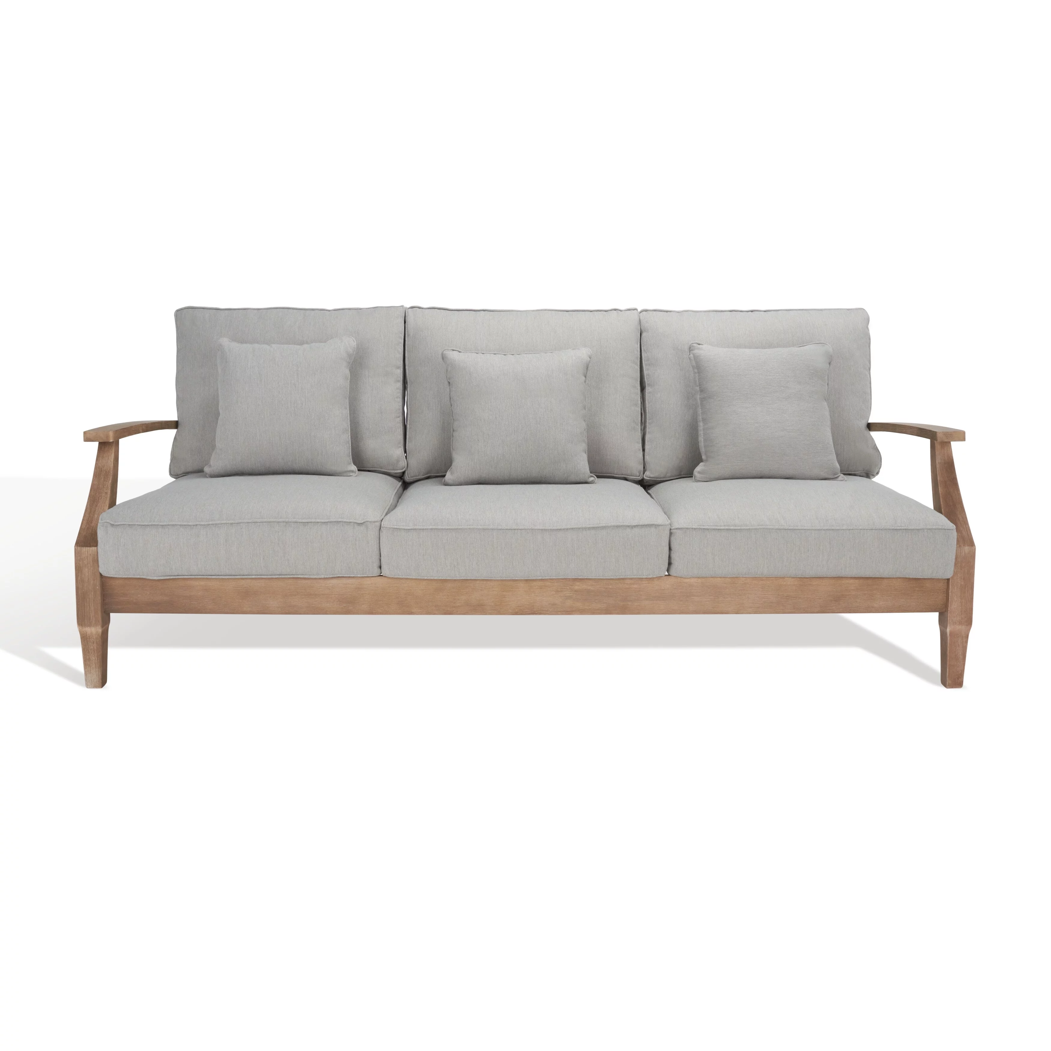 Safavieh  Couture Martinique Wood Patio Sofa Natural / White