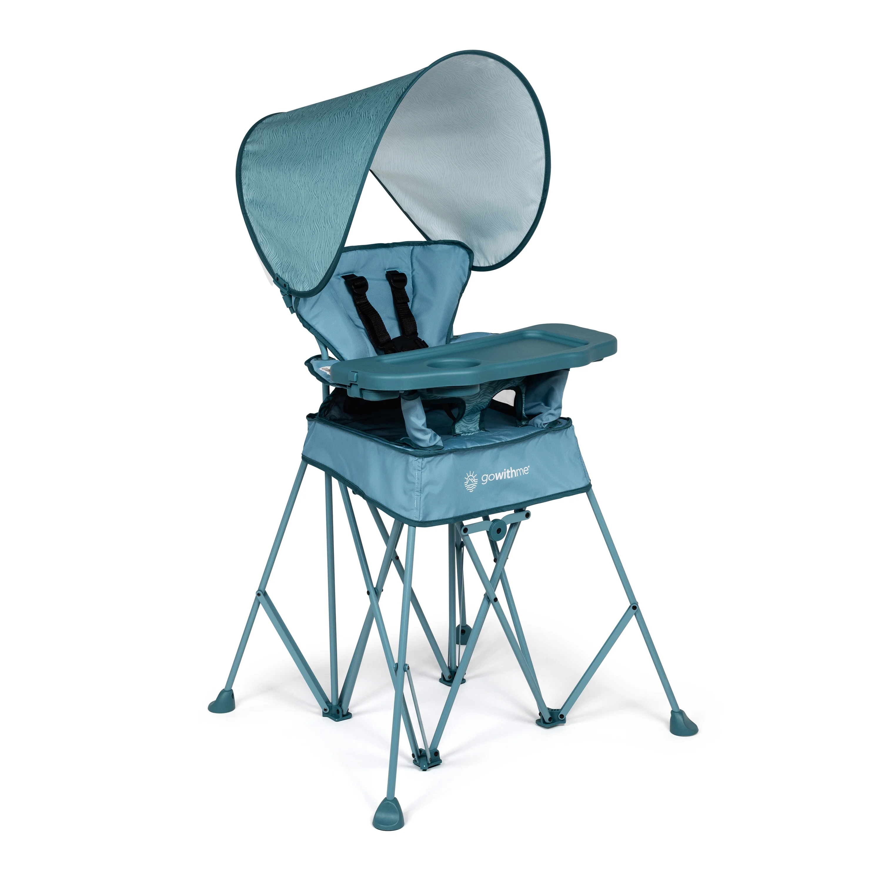 Baby Delight Go with Me Uplift Deluxe Portable High Chair with Canopy - Blue Wave (Unisex)
