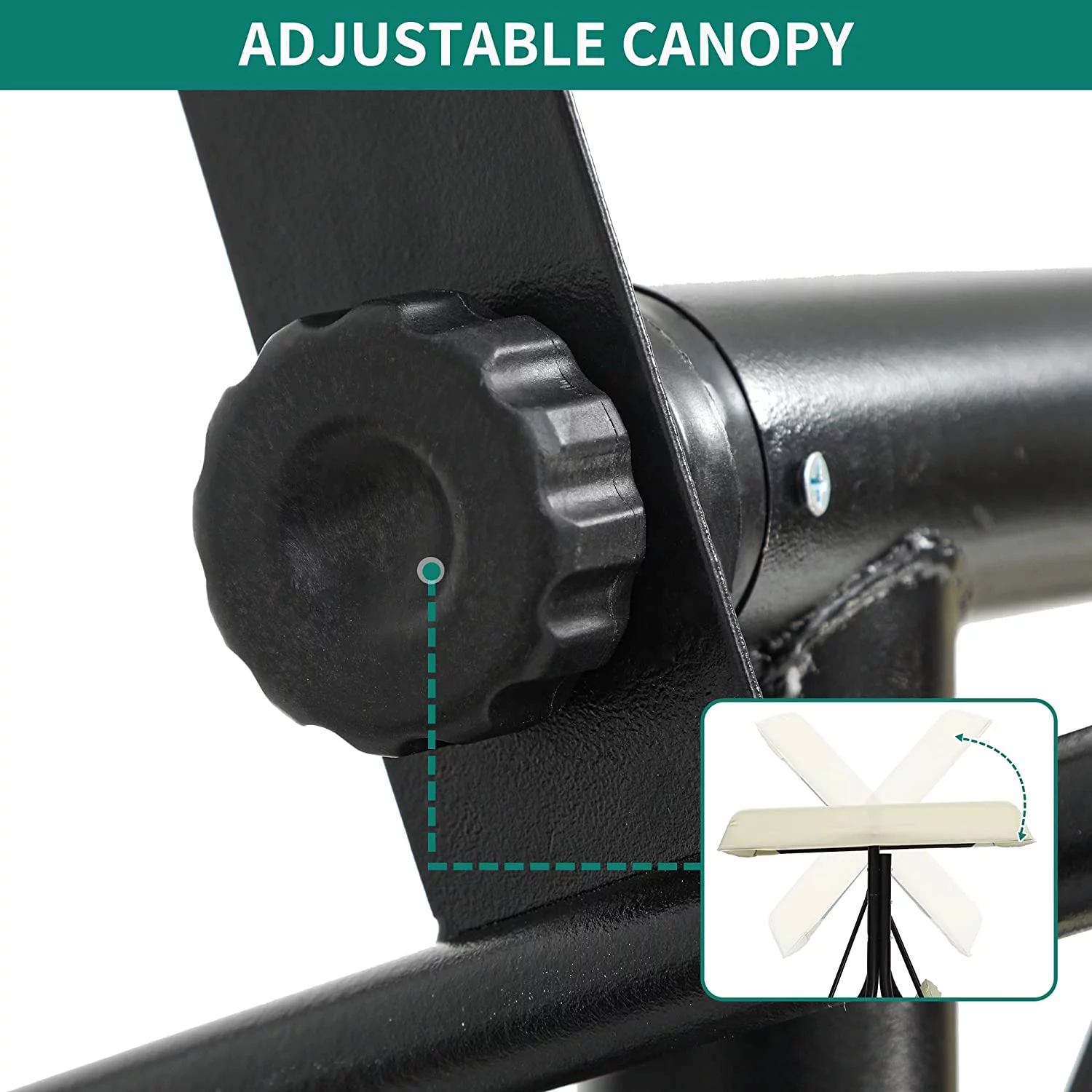 Dextrus Porch Swing Bed 3-Seats Outdoor Patio Swing Heavy Duty Swing Chair with Adjustable Canopy Removable Cushion , Beige