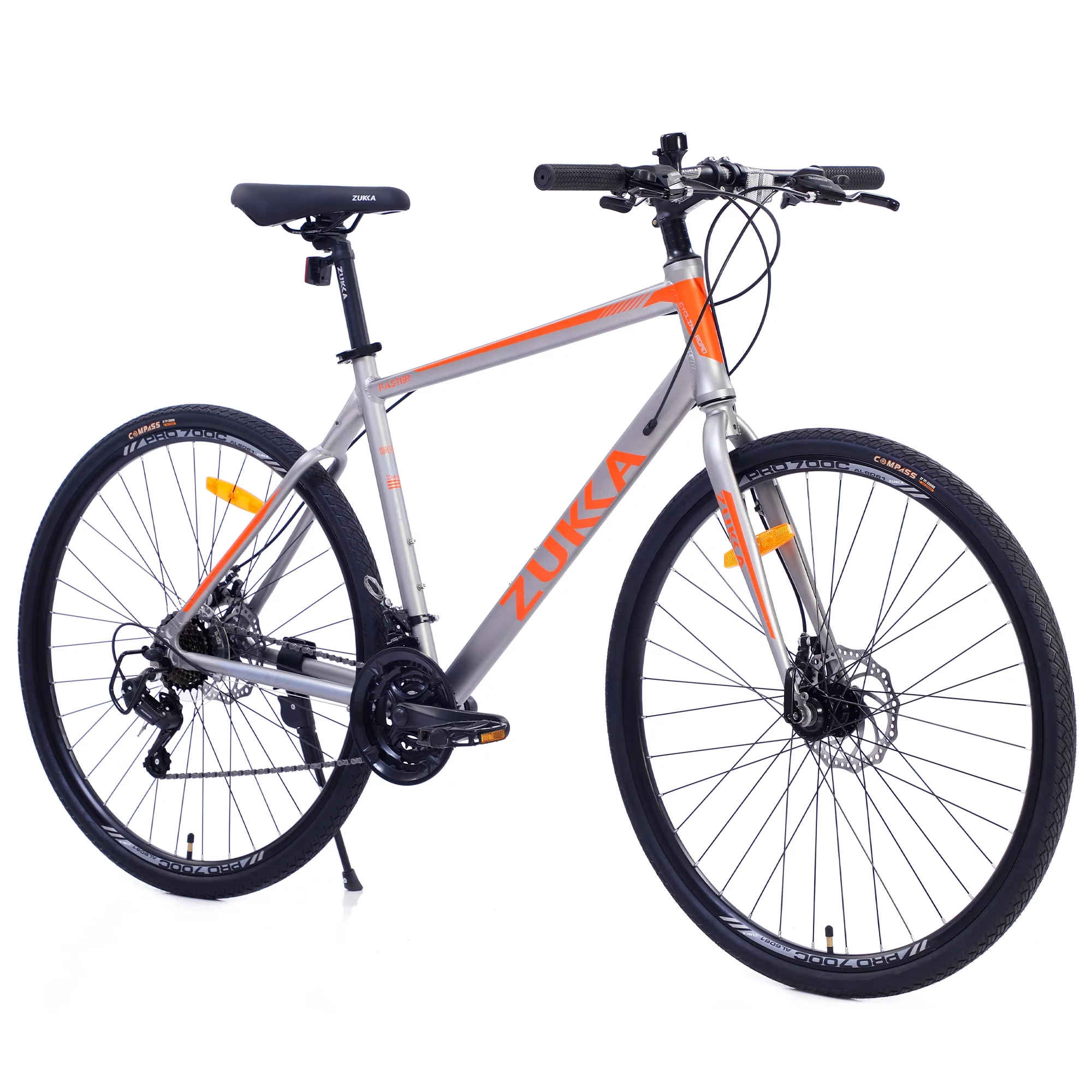 28 inch Hybrid Bike Men, Road Bike with Shimano 21 Speed, 700C Wheels, Comfort Adult Bicycle with Dual Disc Brake, 21'' Lightweight Aluminium Frame, Suggested Rider 5'6