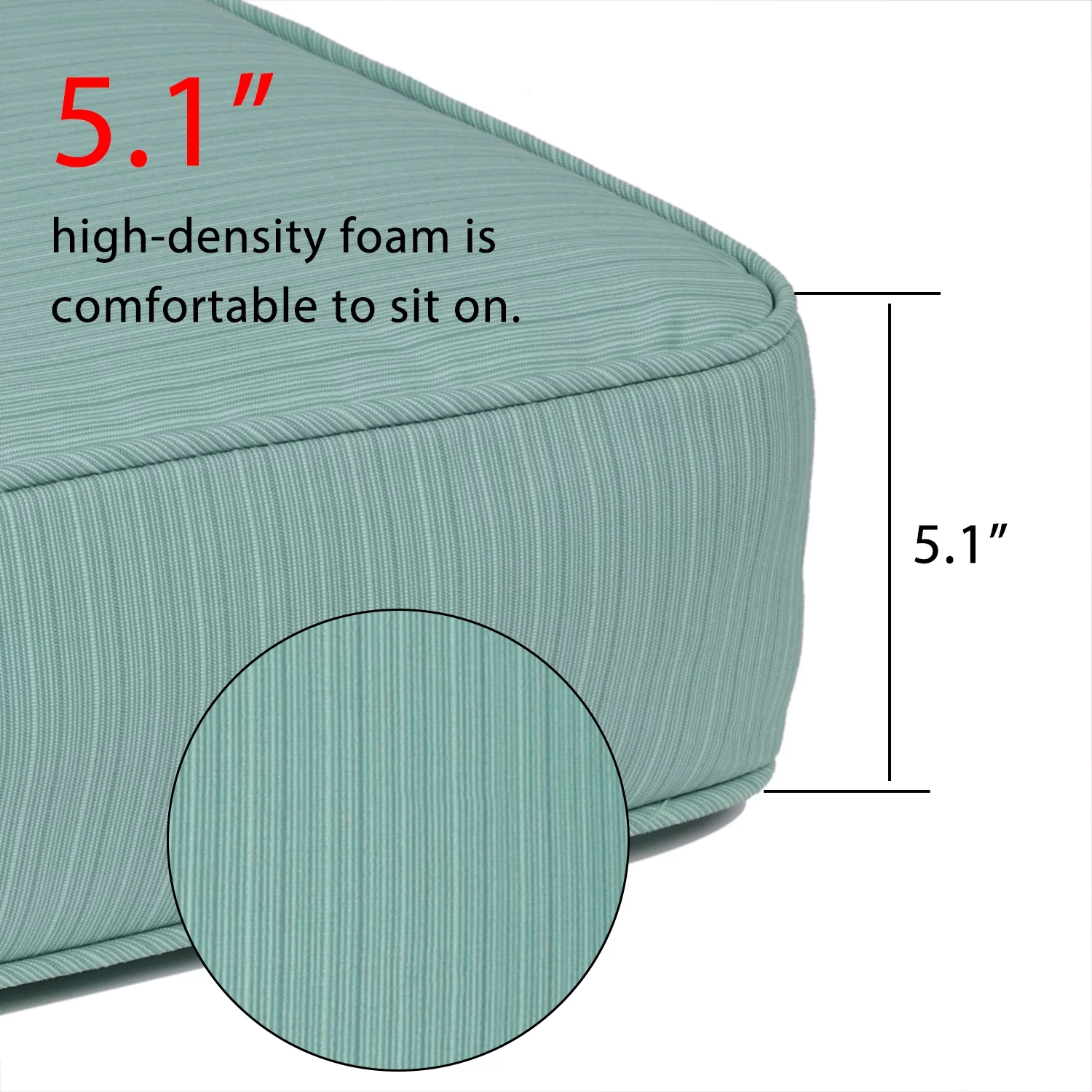 Aoodor 24'' x 23.6'' Outdoor Patio Deep Seating Cushion Set with Ties, Sofa Seat/Back Striped Cushion- Set of 2