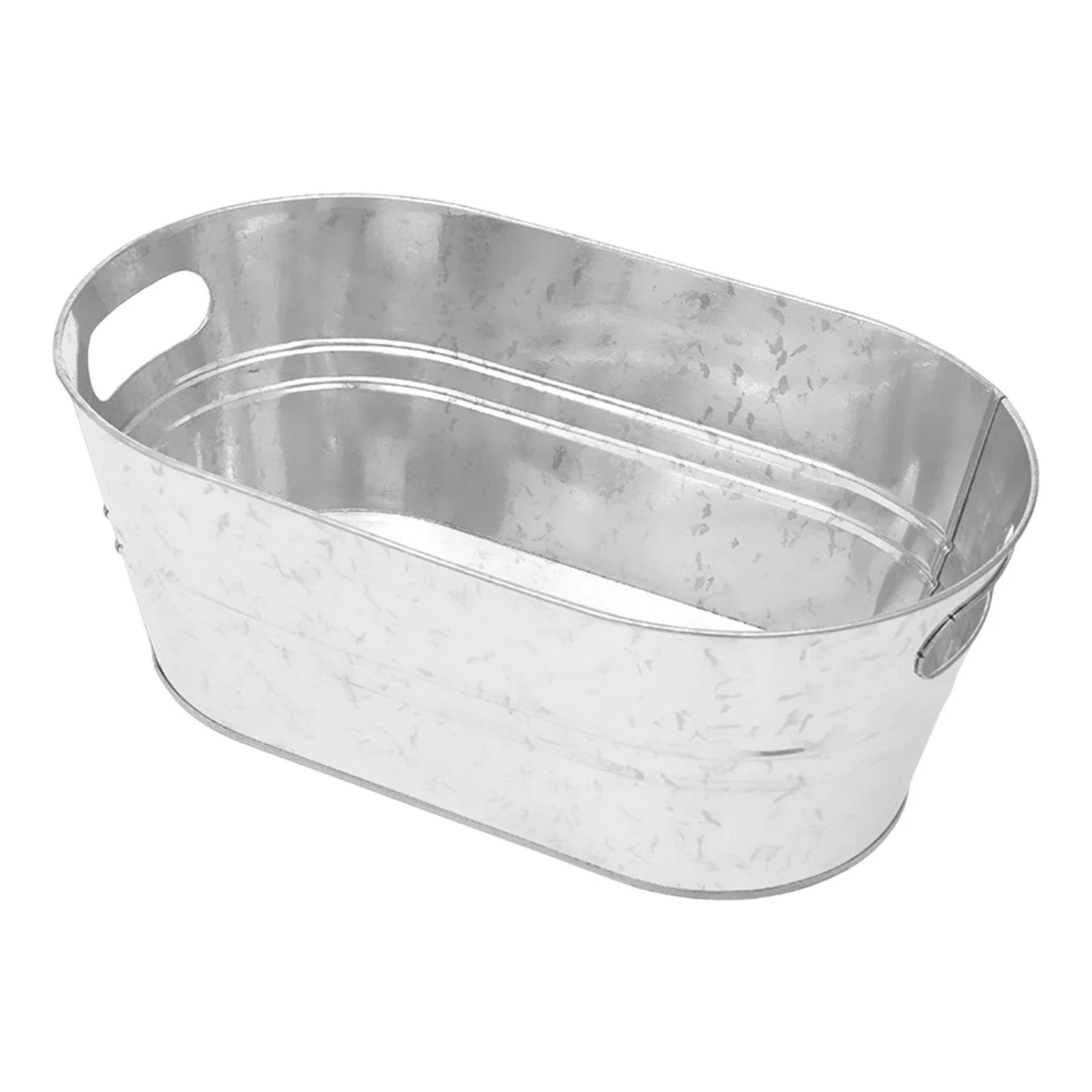 Hellery Galvanized Beverage Tub,Long Galvanized Oval Tub,Beer Champagne Cooling,Galvanized Metal Ice Bucket for Home Parties