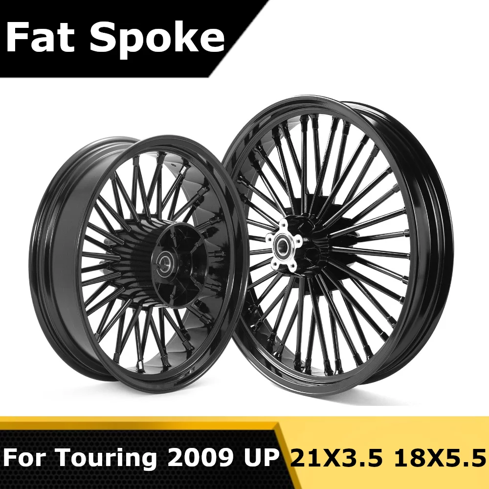 21X3.5 18X5.5 Fat Spoke Wheels Rims for Harley Touring Road King Glide FLHX 09-21