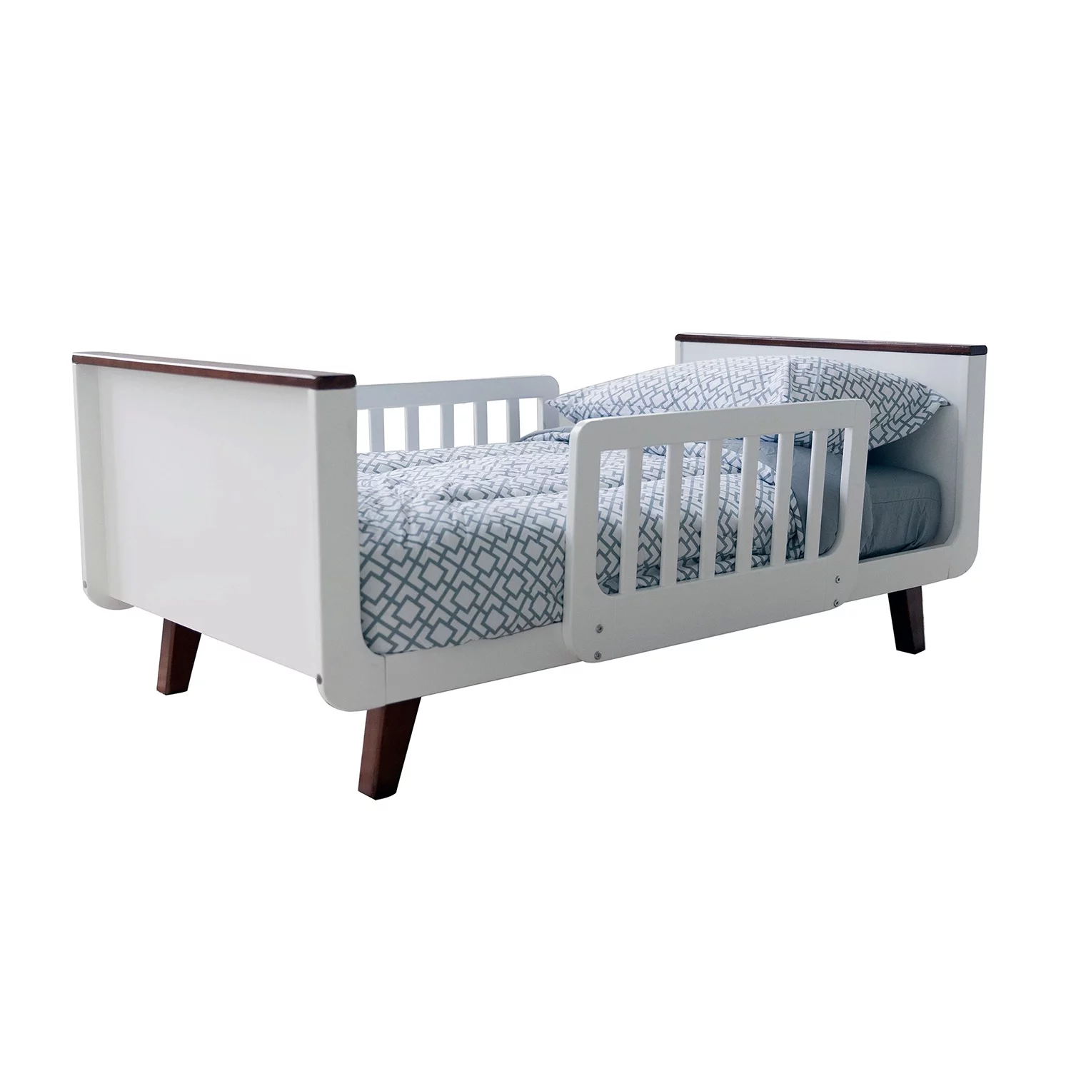 Little Partners MOD Toddler Bed W/ Head & Foot Board, White & Espresso