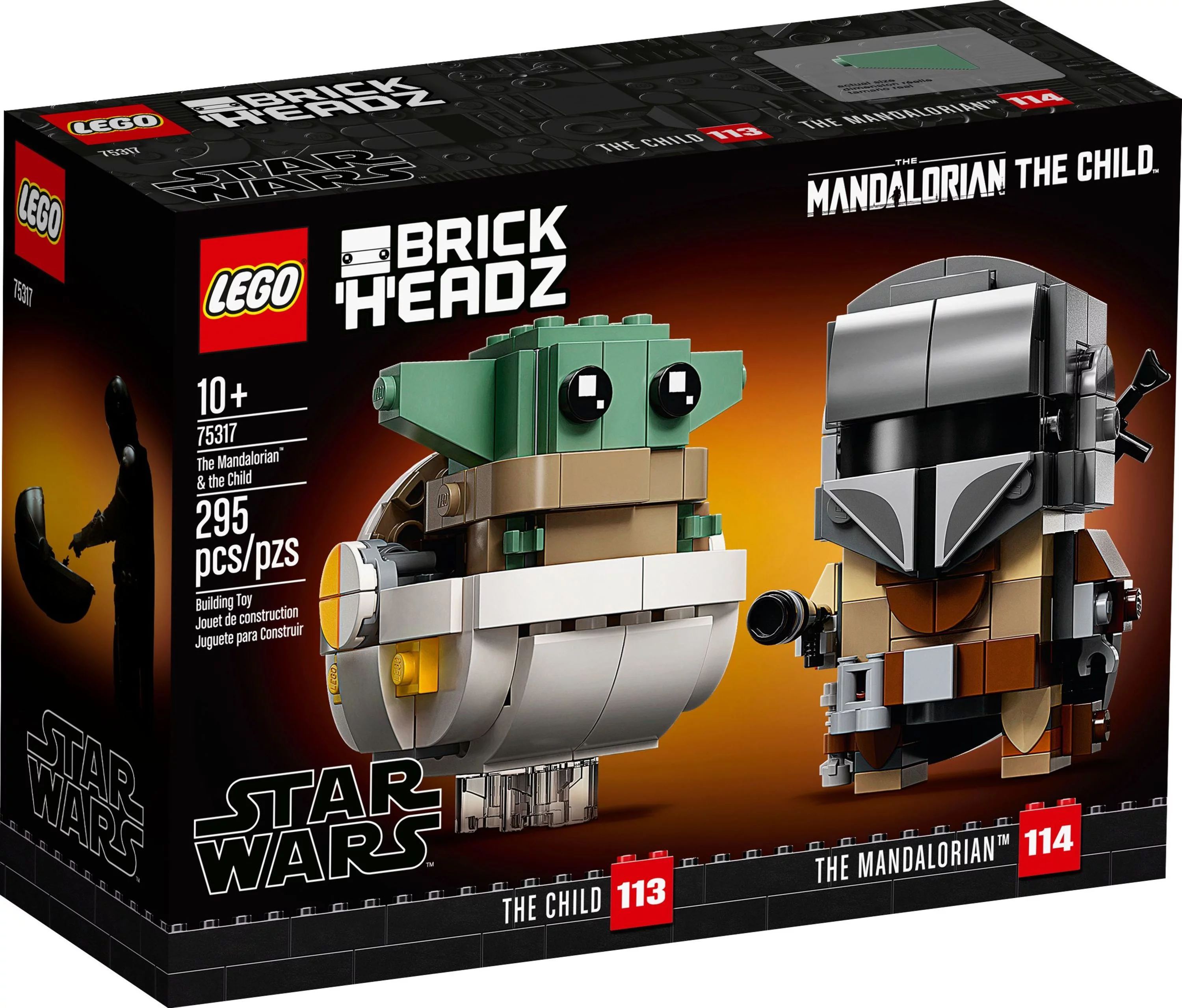 LEGO BrickHeadz Star Wars The Mandalorian & The Child 75317 'Baby Yoda' Building Toy, Collectible Model Figures Set, Gift Idea