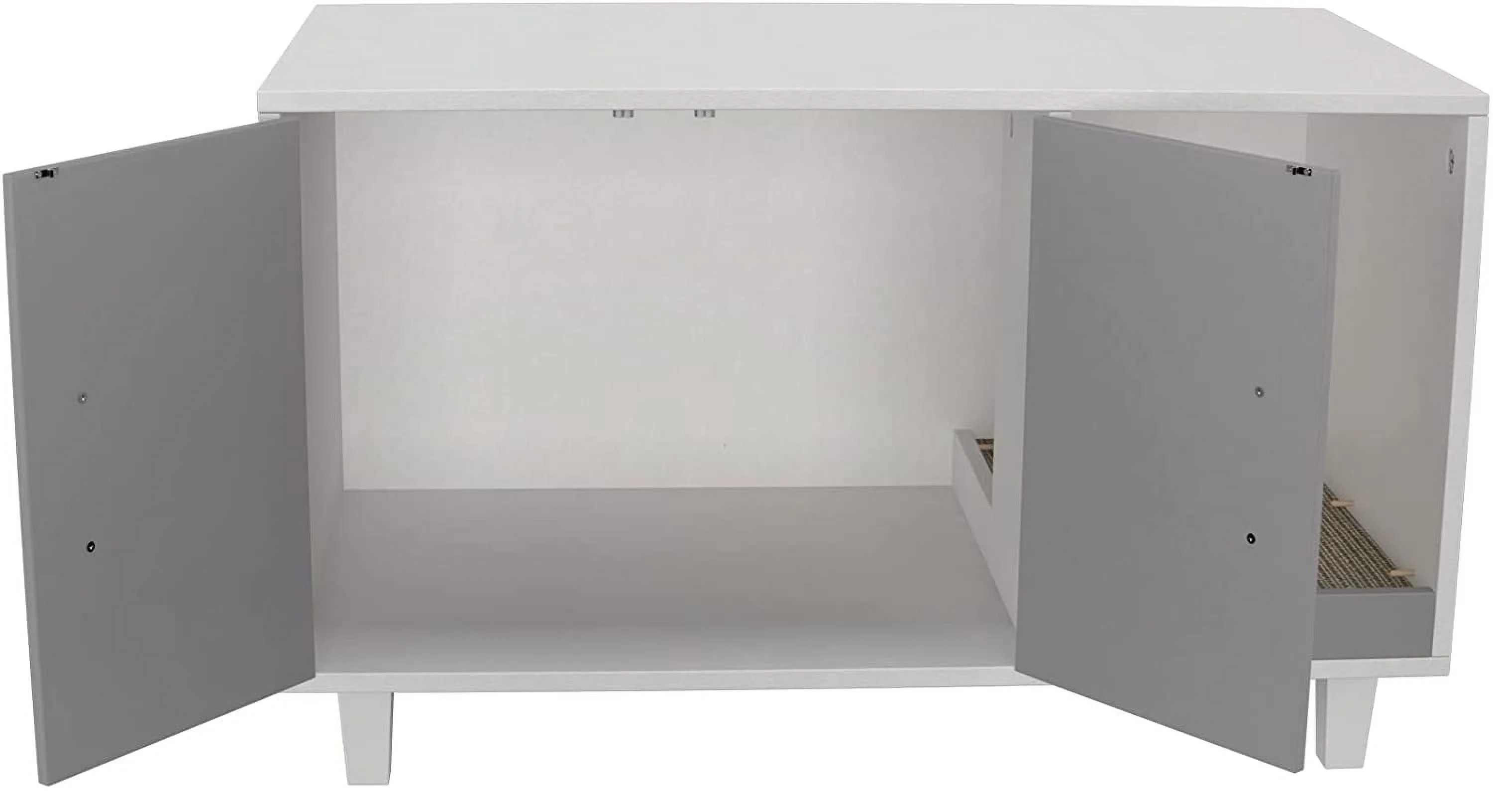 GDLF Pet Crate Cat Washroom Hidden Litter Box Enclosure  as Table Nightstand with Scratch Pad,Stackable