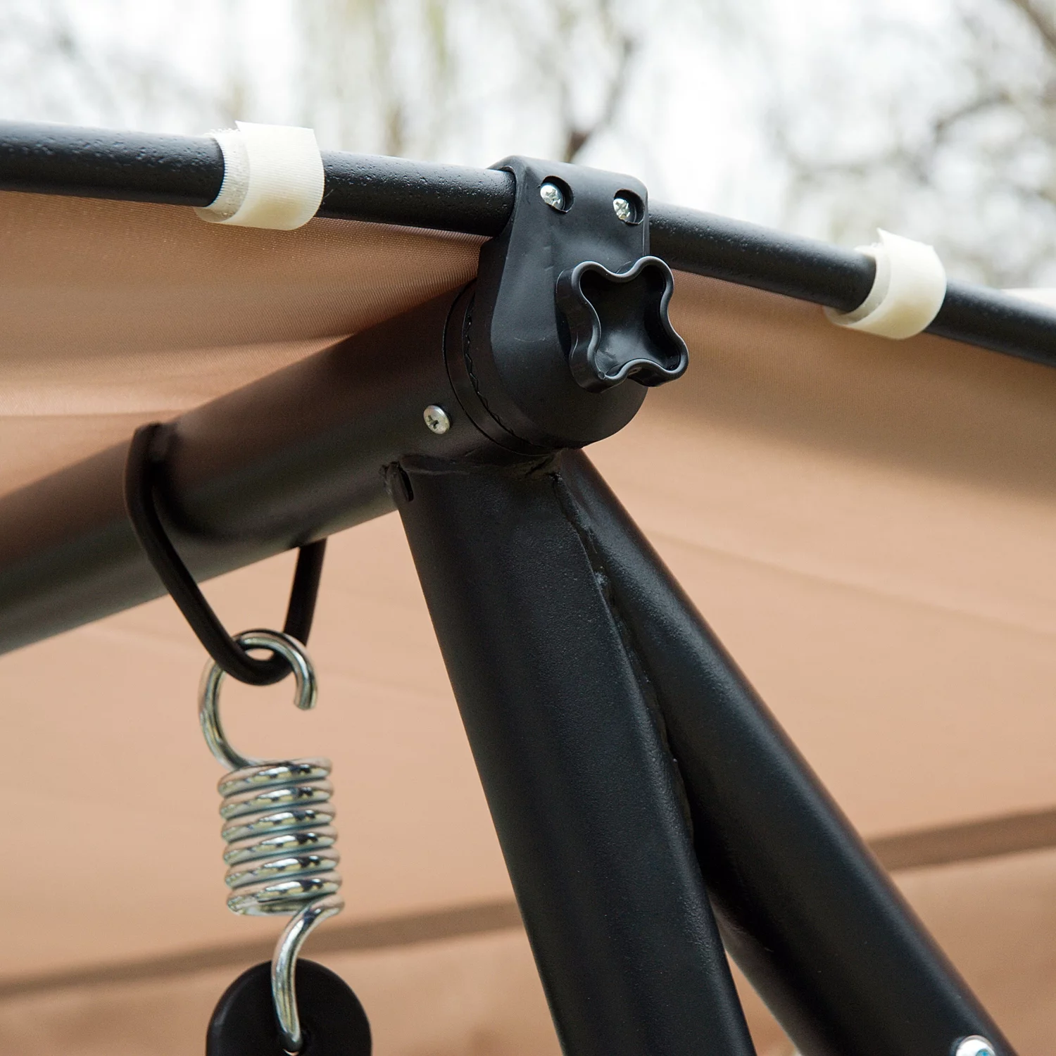 Outsunny 3-Seat Outdoor Patio Swing Chair, Converting Flatbed, Outdoor Swing Glider with Adjustable Canopy, Removable Cushion and Pillows, for Porch, Garden, Poolside, Backyard, Light Brown