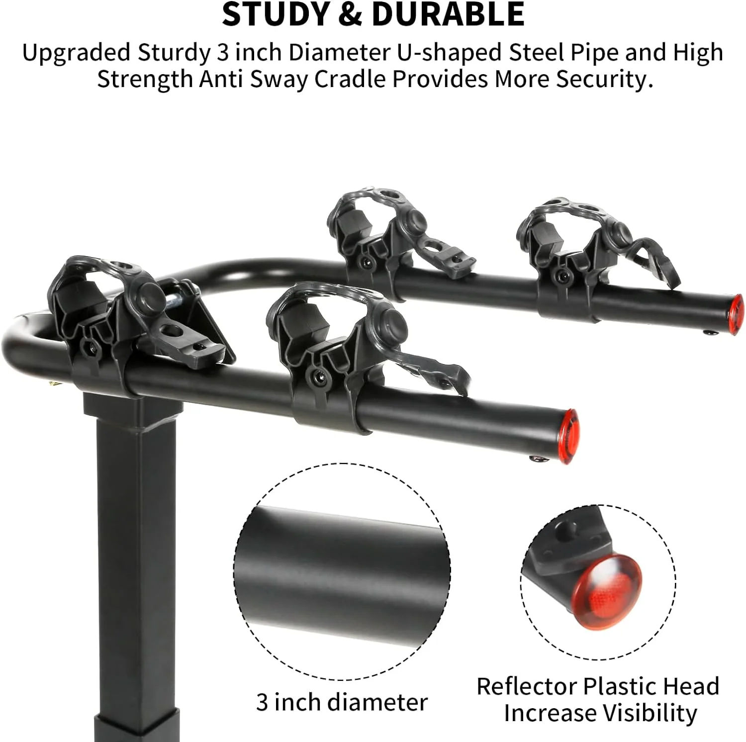 2-Bike Hitch Mount Rack with 1-1/4