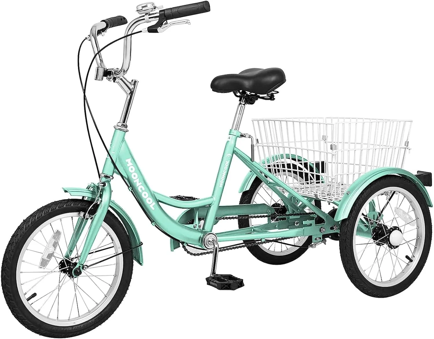 FICISOG Tricycle for Kids,16-Inch Trike for Boys Girls 5 Wheel Bikes for Beginner Riders, Child Cruiser Bike with Adjustable Height and Rear Basket