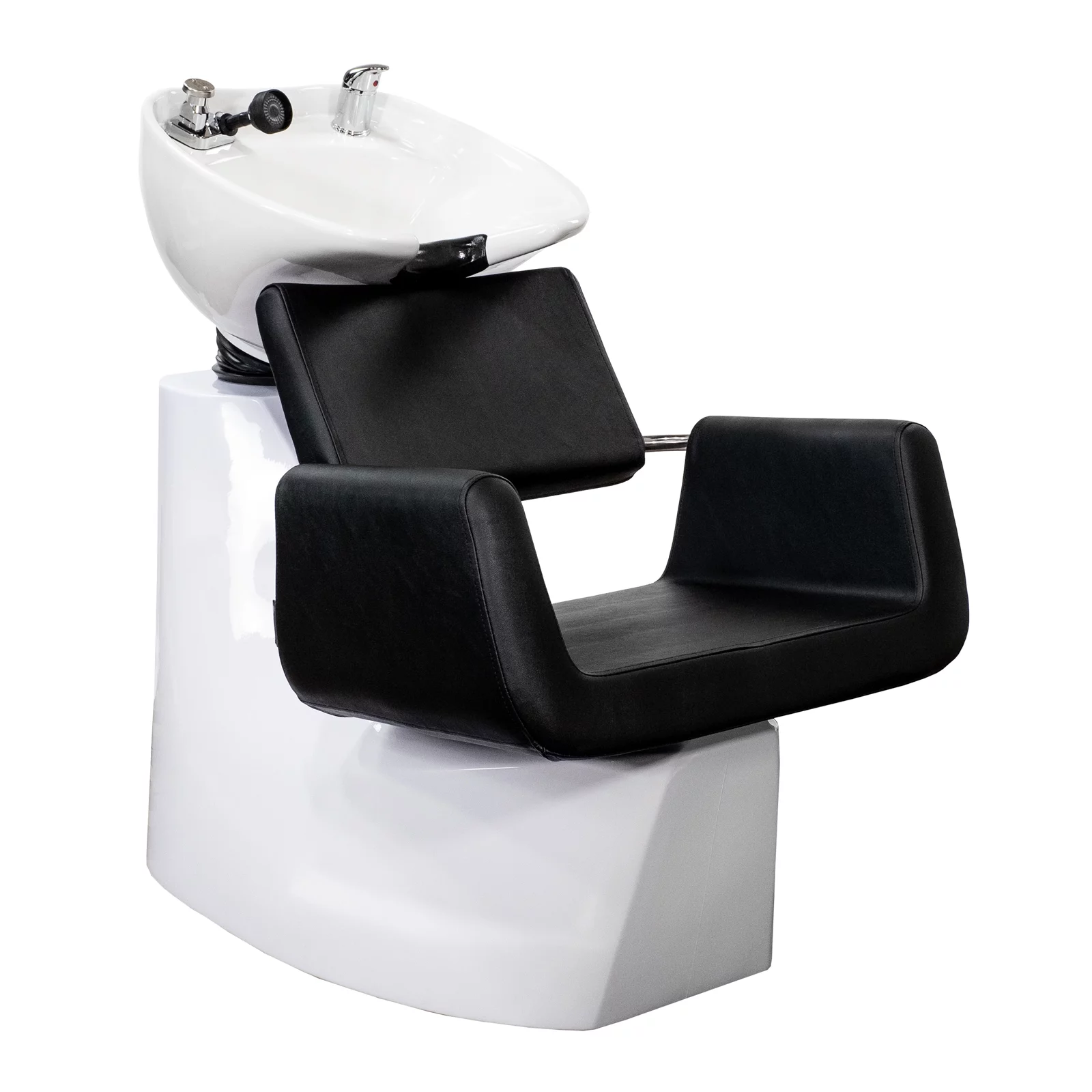 Backwash Shampoo Unit ARON WHITE w/ Shampoo Bowl, Sink & Faucet for Beauty Salon