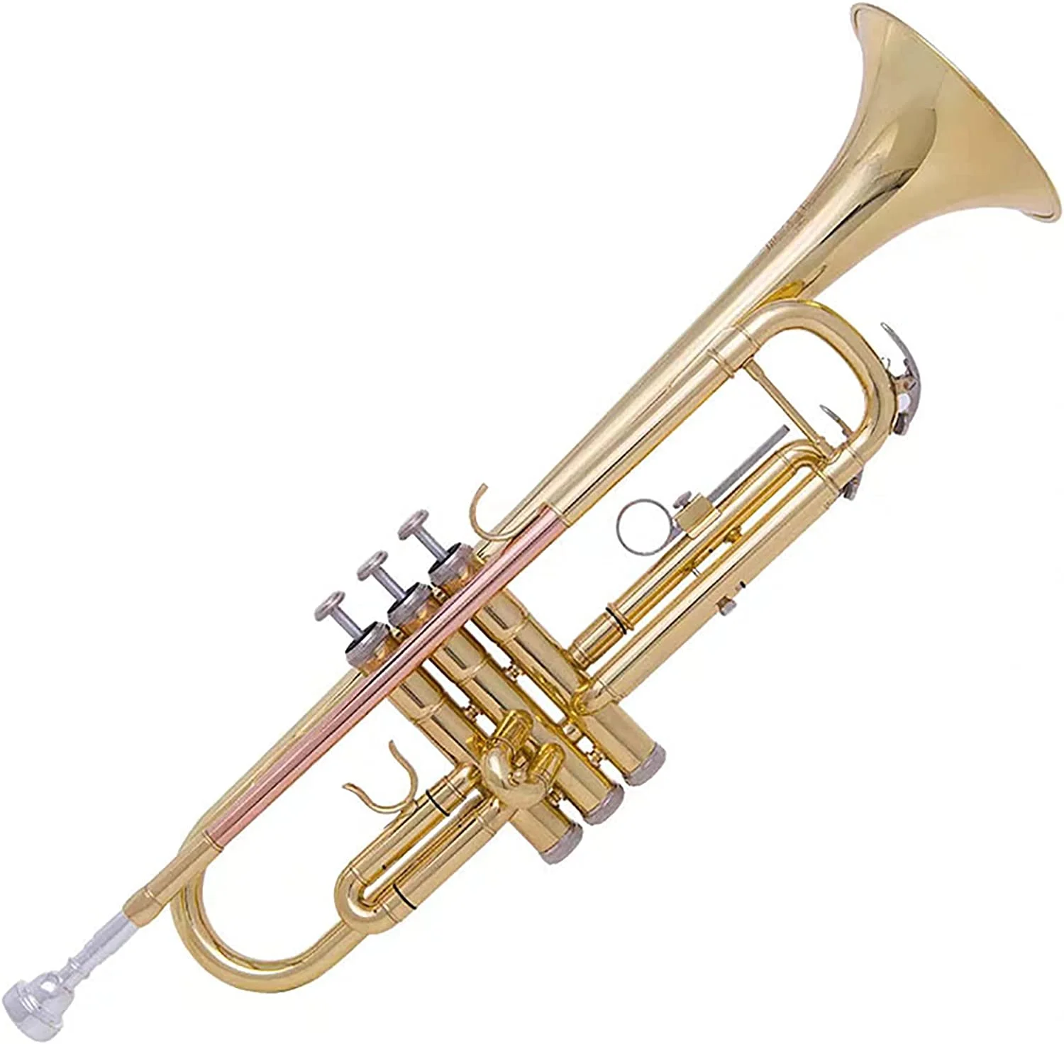 Bb Standard Trumpet Set for Beginner, Brass Student Trumpet Instrument with Hard Case, Cleaning Kit (B)