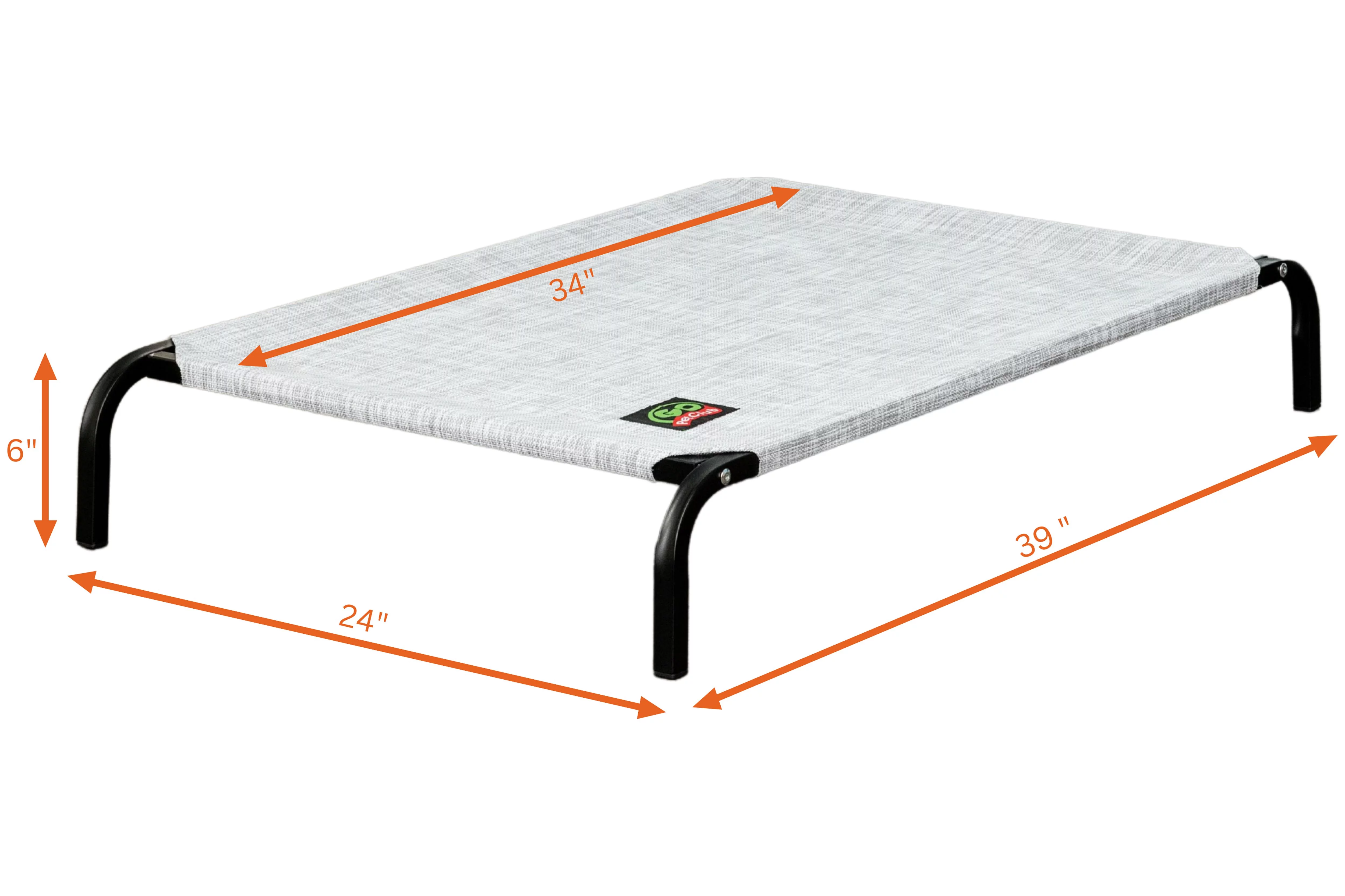 Go Pet Club Elevated Cooling Pet Cot Bed, Light Gray Heather