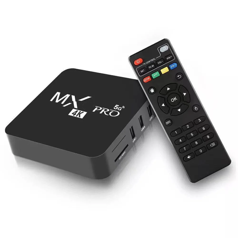 MXQ Pro 4K 5G Ultra HD 64Bit Wifi Android 11 Quad Core Smart TV Box Media Player