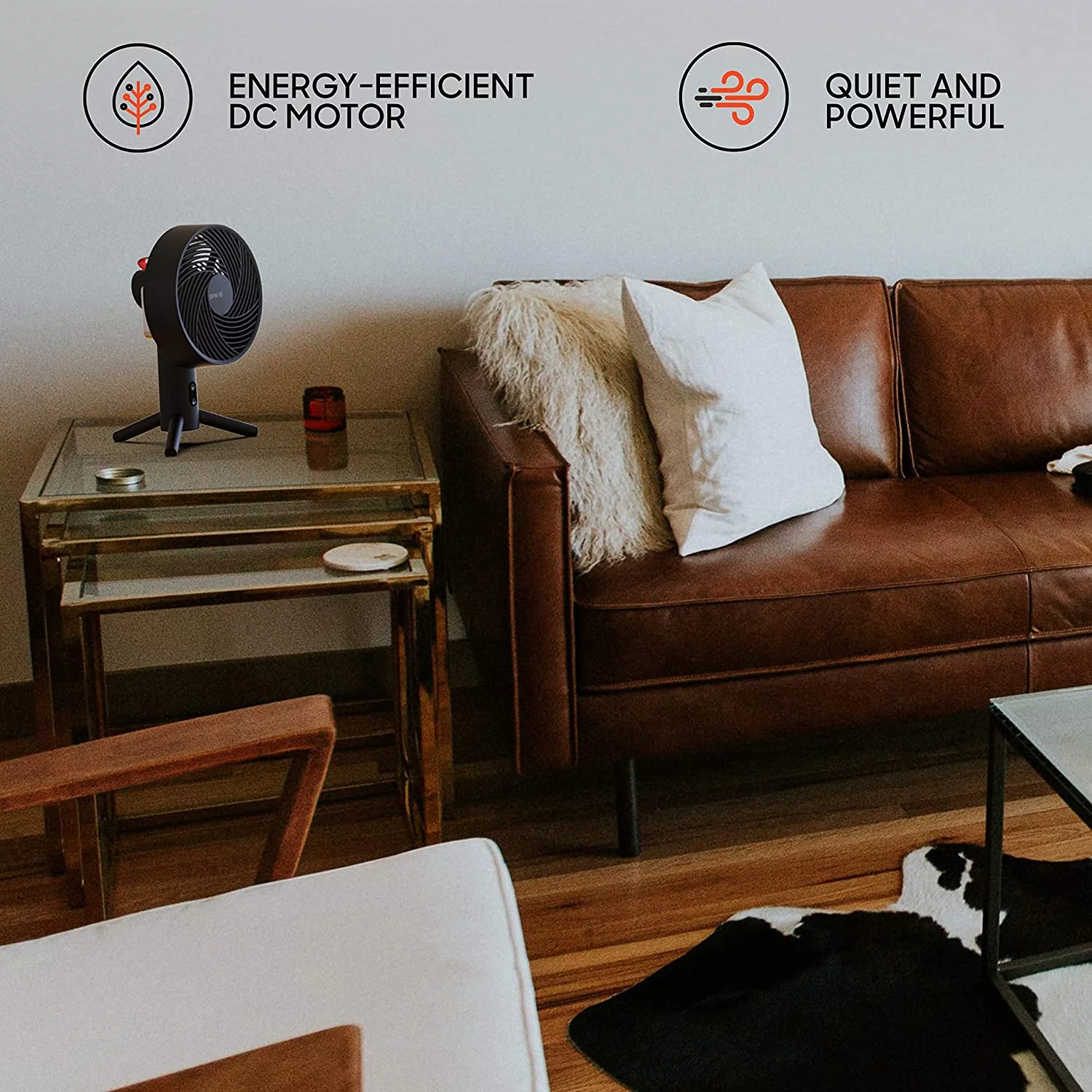 Sharper Image SPIN 10 Oscillating Desktop Fan, 15.5