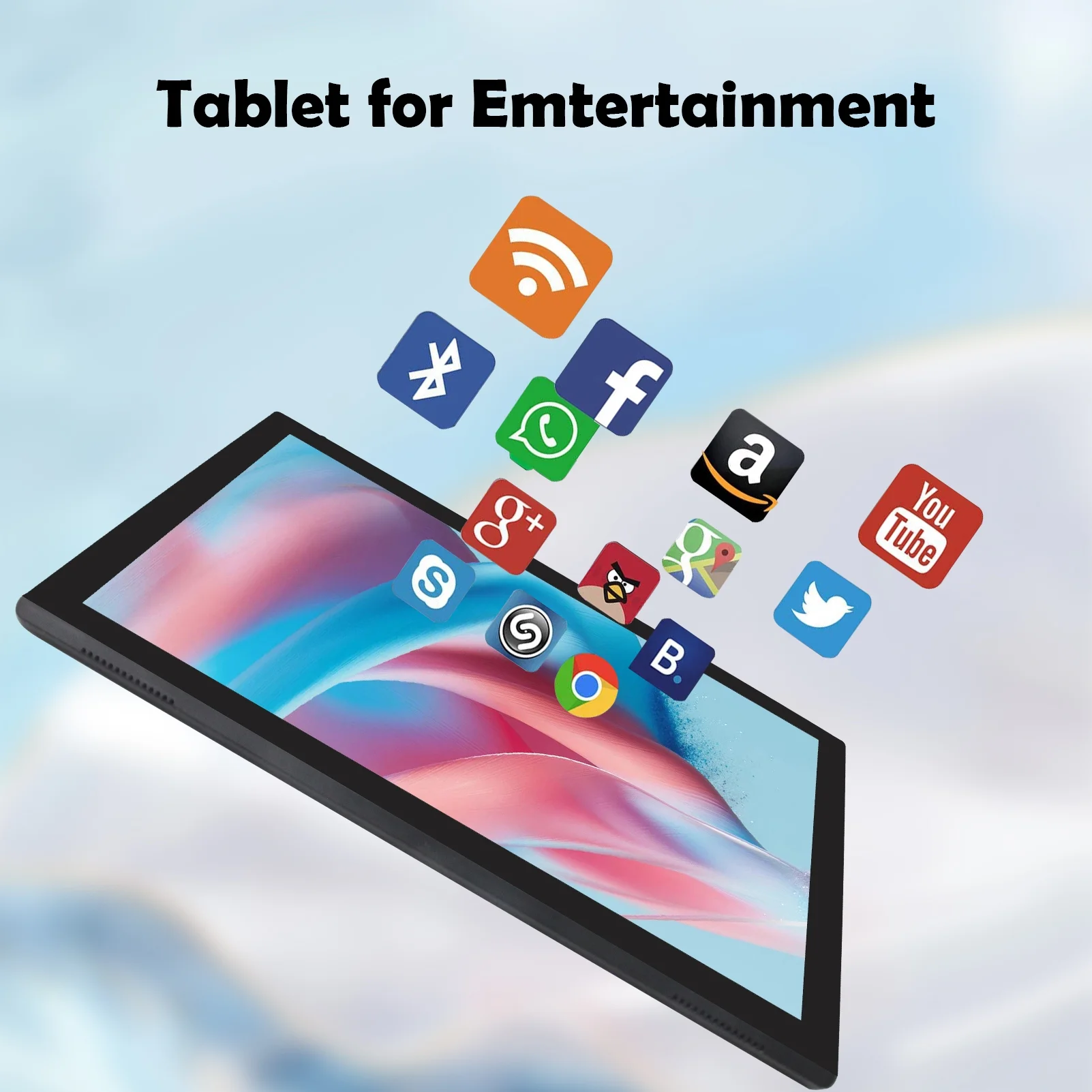 CWOWDEFU 10 Inch Android 13 Tablet 2024, 4(3+1) GB+64GB 512GB Expand, 5G Wi-Fi 10.1 inch Tablet GPS, Black