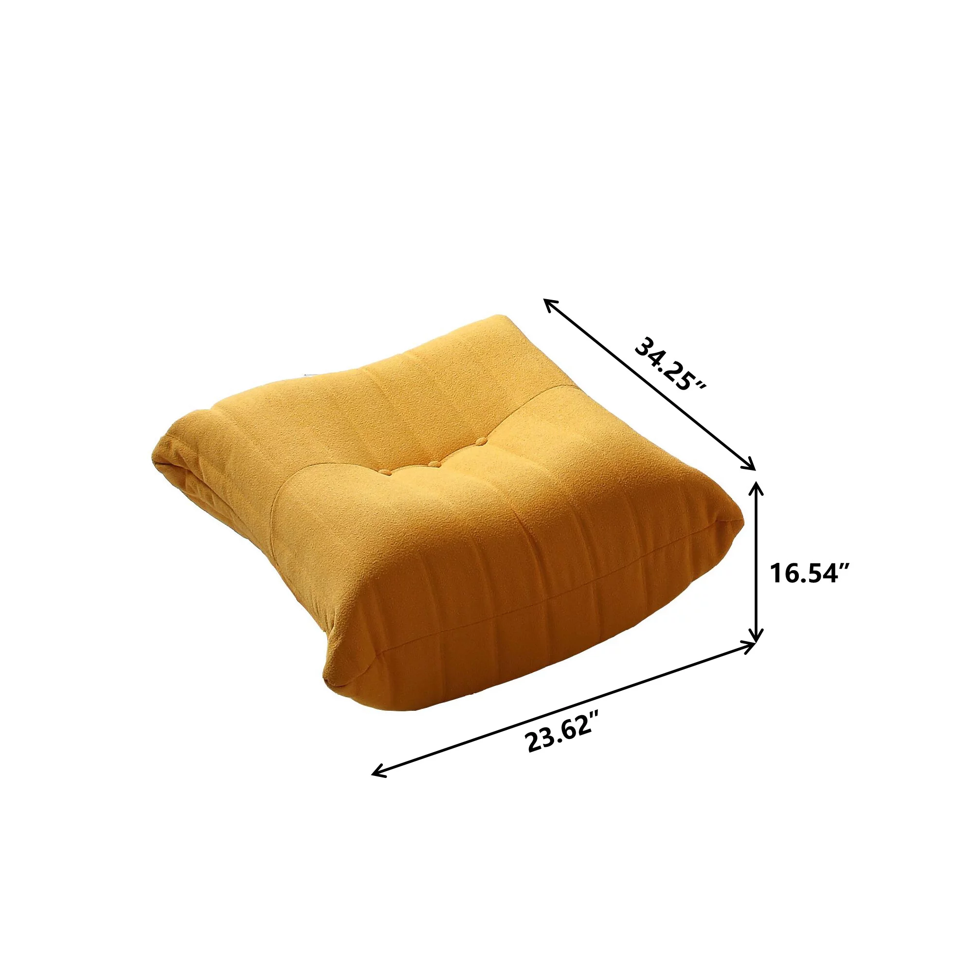 Magic Home Modern Sectional Sofa Togo Sofa Lazy Sofa Floor Sofa Foam Sofa Teddy Velvet Couch for Living Room and Apartment,6 Seat Sofa and Ottoman,Yellow