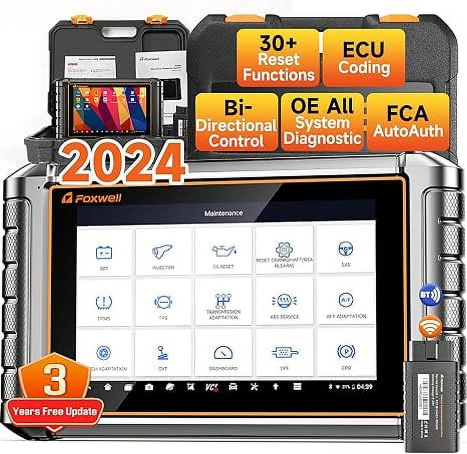 FOXWELL NT909 OBD2 Scanner, 2024 Wireless Bidirectional Scan Tool with ECU Reset, Full System Diagnostic Tool, 30+ Resets, FCA, VAG Guide CAN-FD/DOIP, 3 Year Update Car Scanner for All Vehicles