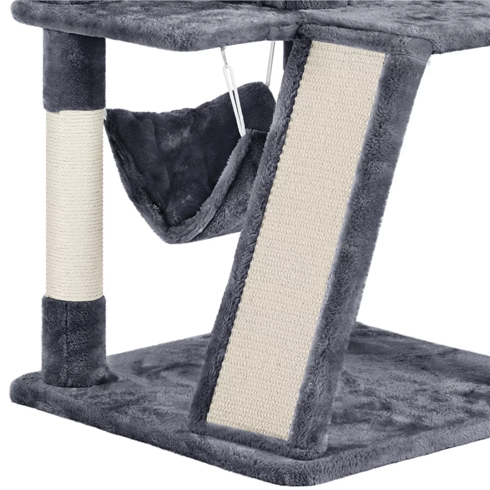 Easyfashion 40'' Height Cat Tree with Scratching Board/Posts, Dark Gray