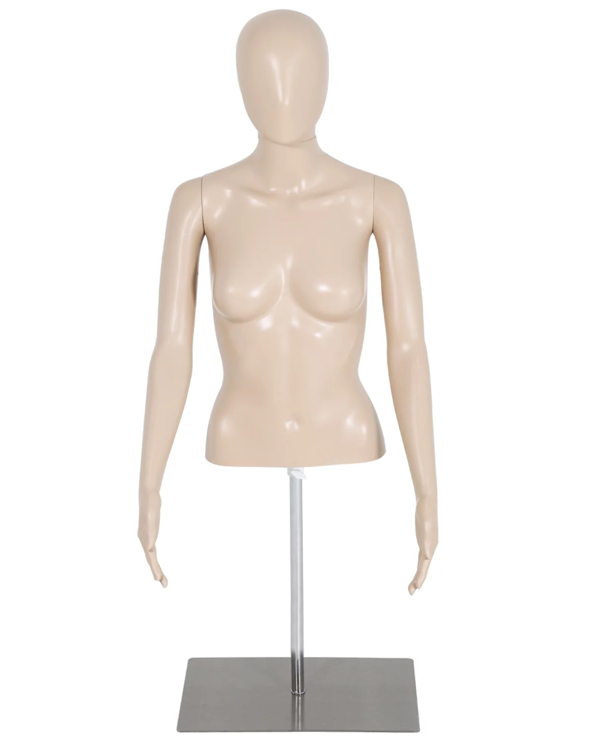 YRLLENSDAN Female Mannequin Torso, 39-56 Inch Height Adjustable Dress Form Mannequin Detachable Arms Mannequin Stand Sewing Manikin Display Dress Mannequin Clothing Form with Metal Base Stand, Nature