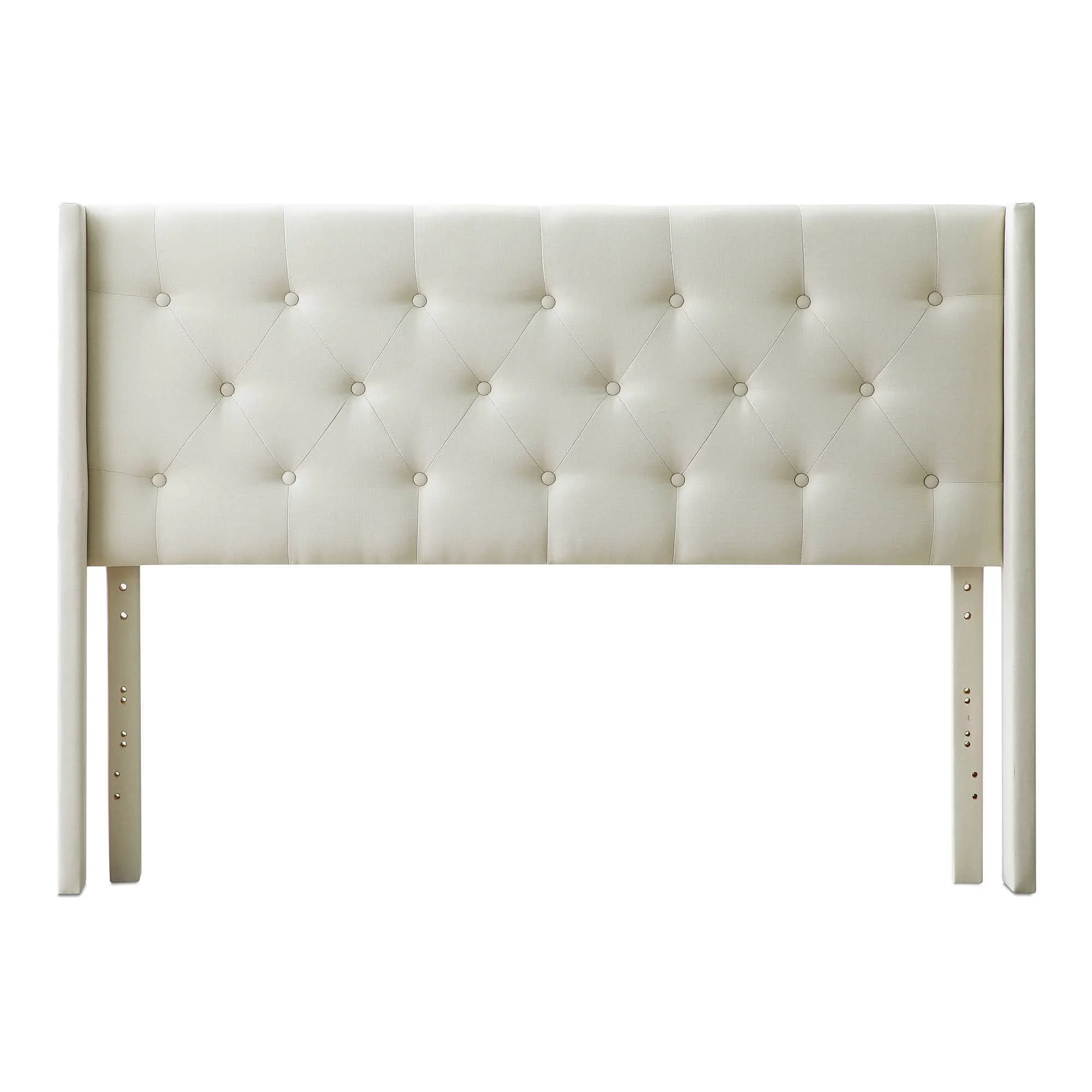 Rest Haven Button Tufted Upholstered Headboard, Queen, Cream