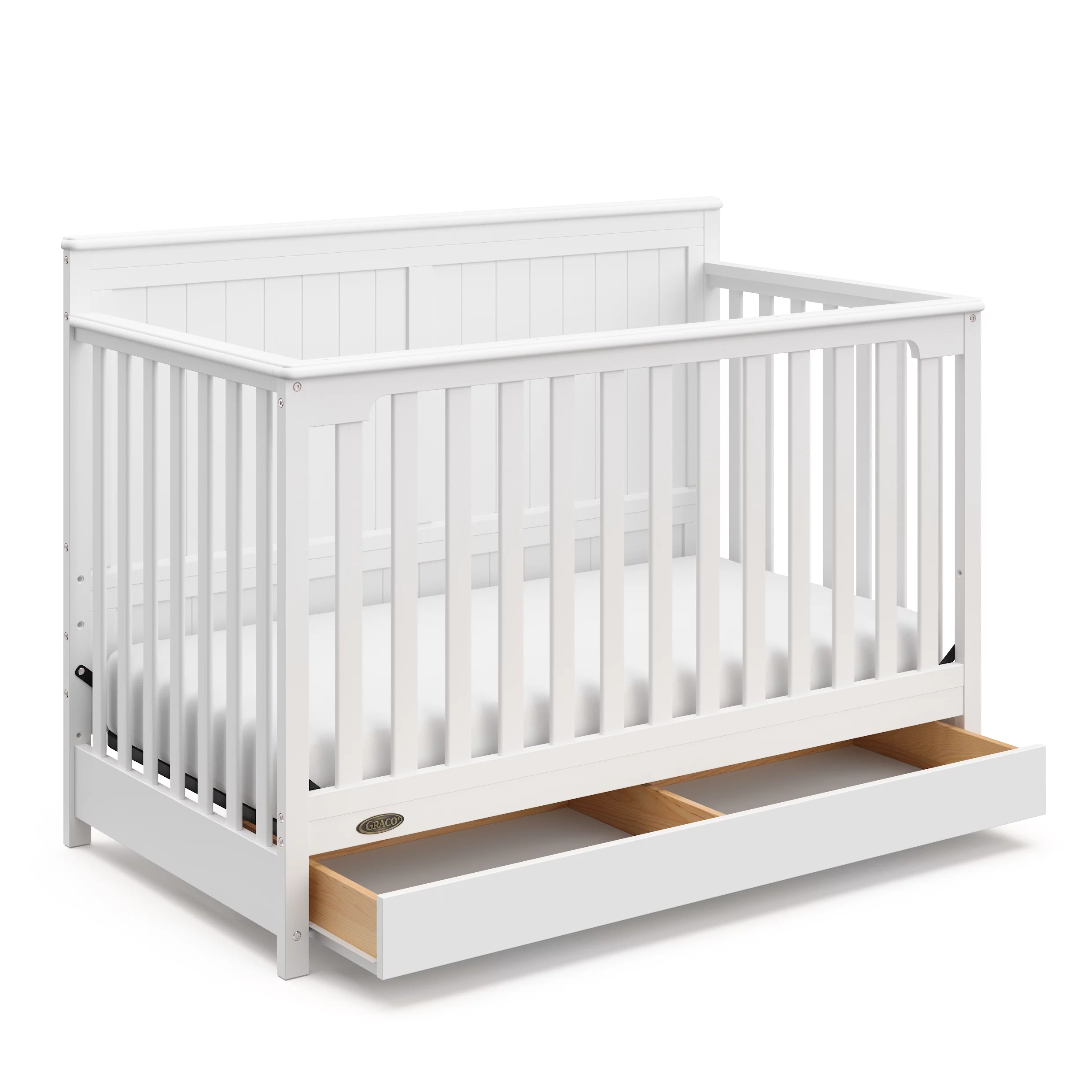 Graco Hadley 5-in-1 Convertible Baby Crib with Drawer, White