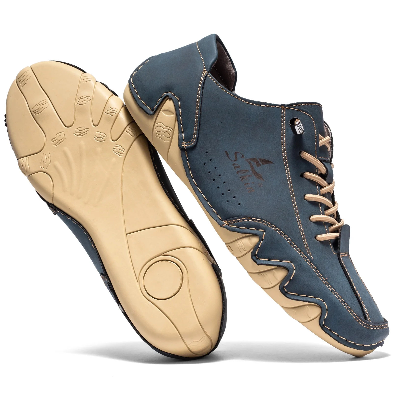 Flyland Men's Ankle Boots Slip on Casual Leather Sneakers Shoes Lace Up Vintage Male Chukka Boot