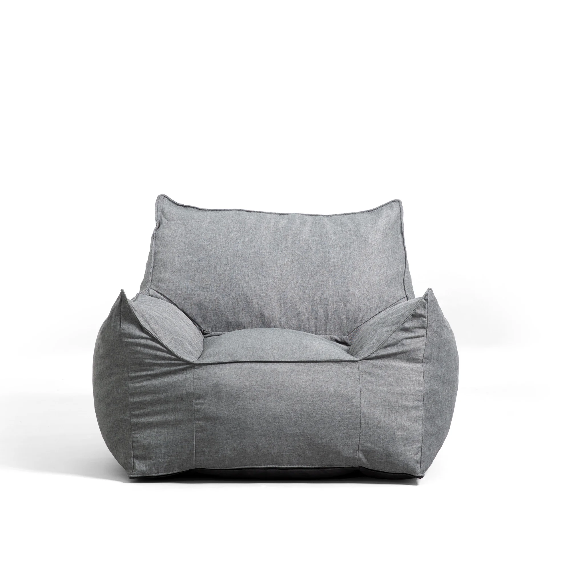 Big Joe Imperial Lounger Foam Filled Bean Bag Armchair with Removable Cover, Gray Union, Durable Woven Polyester, 4 feet Big