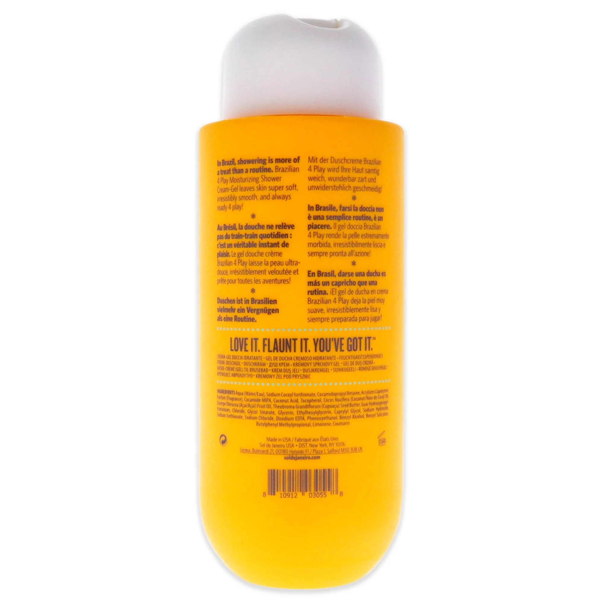 Brazilian 4 Play Moisturizing Shower Cream Gel by Sol de Janeiro for Unisex - 13 oz Shower Gel