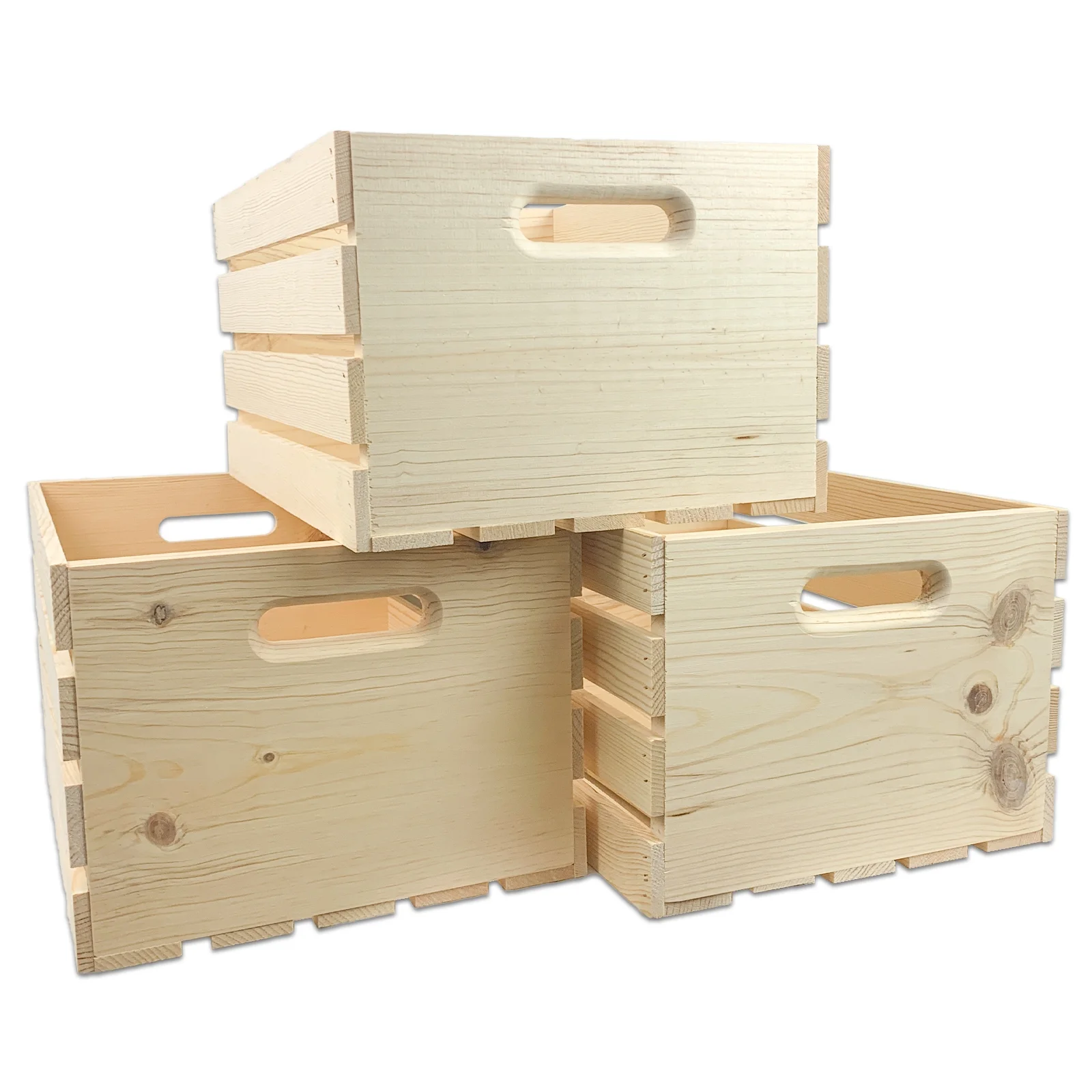 Wilson Large Pine Wood Crate (3 Pack)