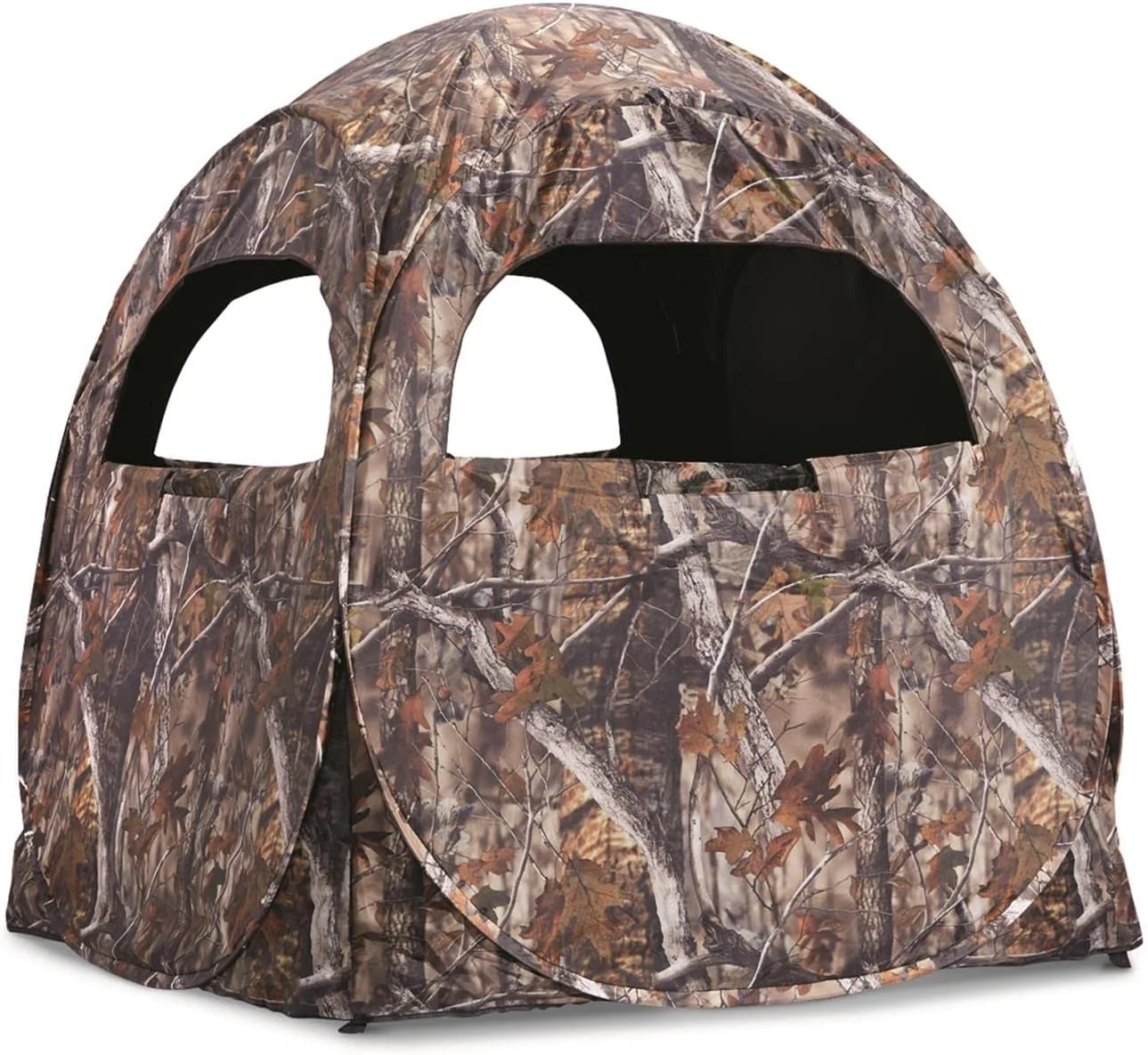Guide Gear Deluxe Pop-Up Hunting Ground Blind, 1-2 Person Tent, Hunting Gear, Equipment, and Accessories, 4-Panel Spring Steel