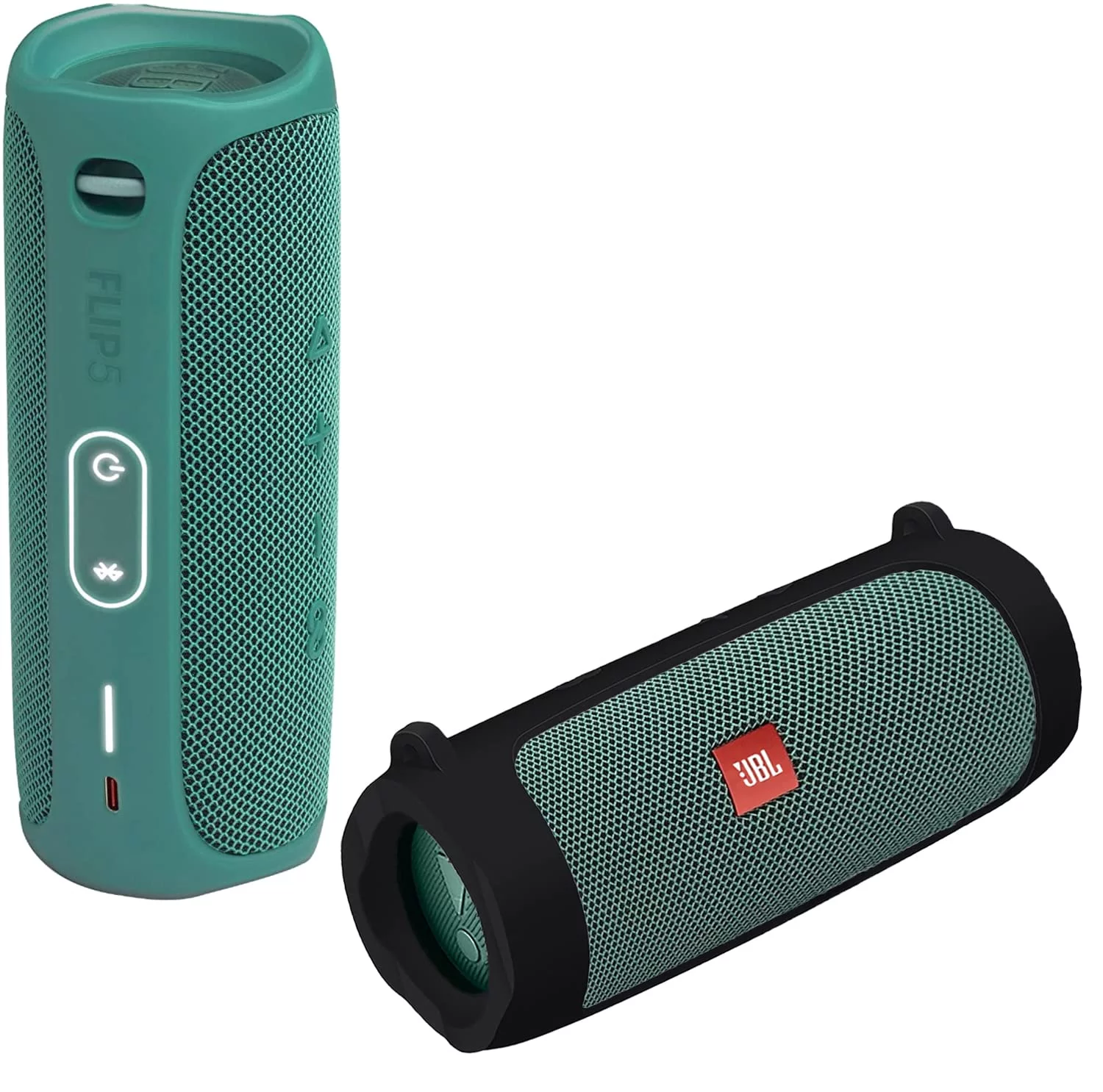JBL Flip 5 | Portable Waterproof Speaker Bundle with Deluxe CCI Carrying Case (Green - Eco Edition)