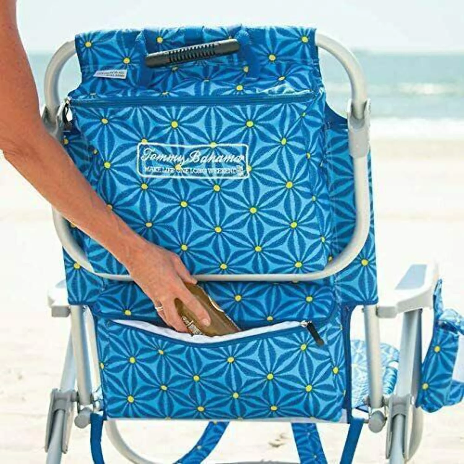 Tommy Bahama 5 Position Pineapple Print Beach Chair