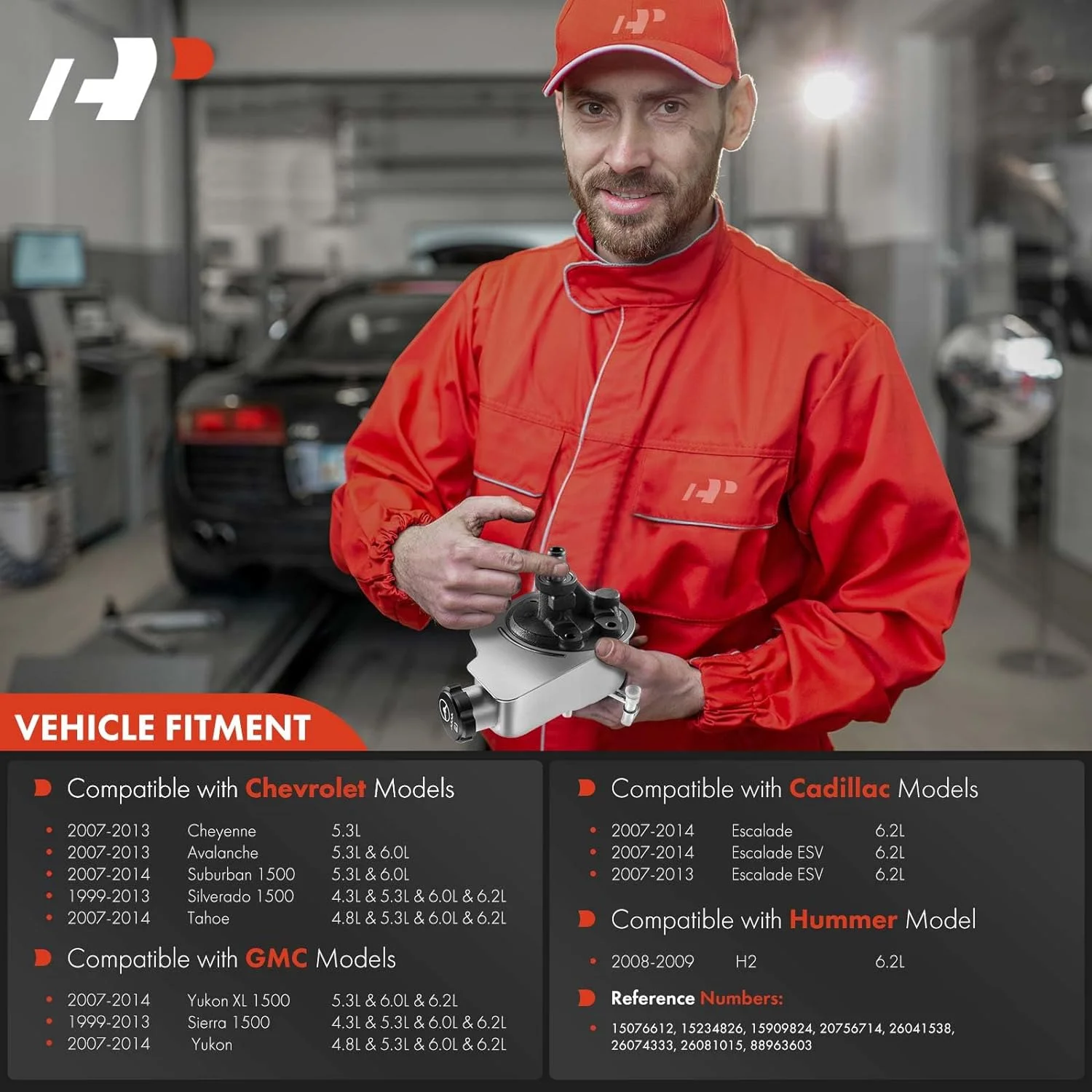 A-Premium Power Steering Pump with Reservoir Compatible with Chevrolet Silverado 1500 Sierra 1500 1999-2013 Suburban 1500 Tahoe Yukon Cadillac Escalade ESV EXT 2007-2014
