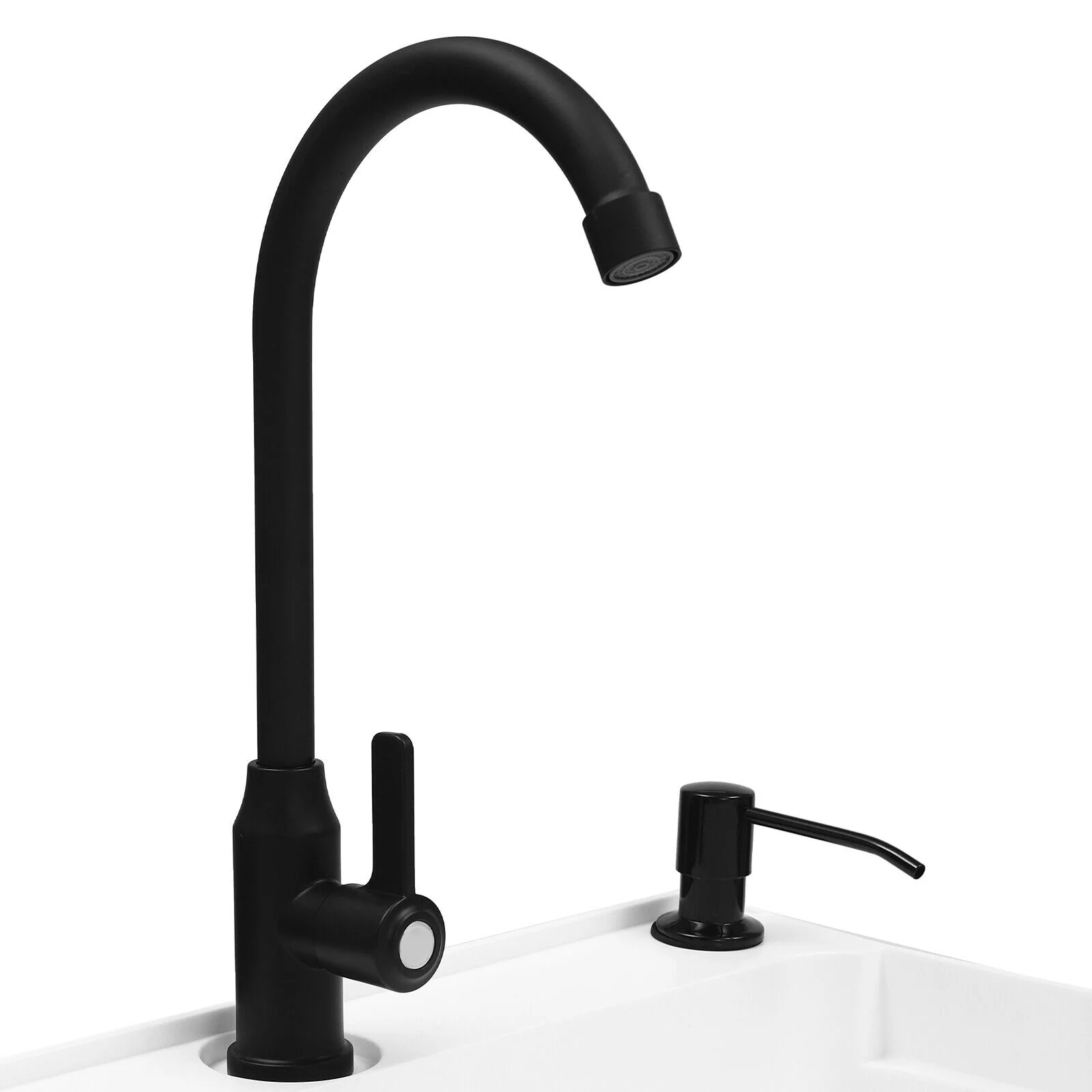 Black/White Laundry Utility Sink Tub Sink Freestanding Wash Station with Faucet White/Black
