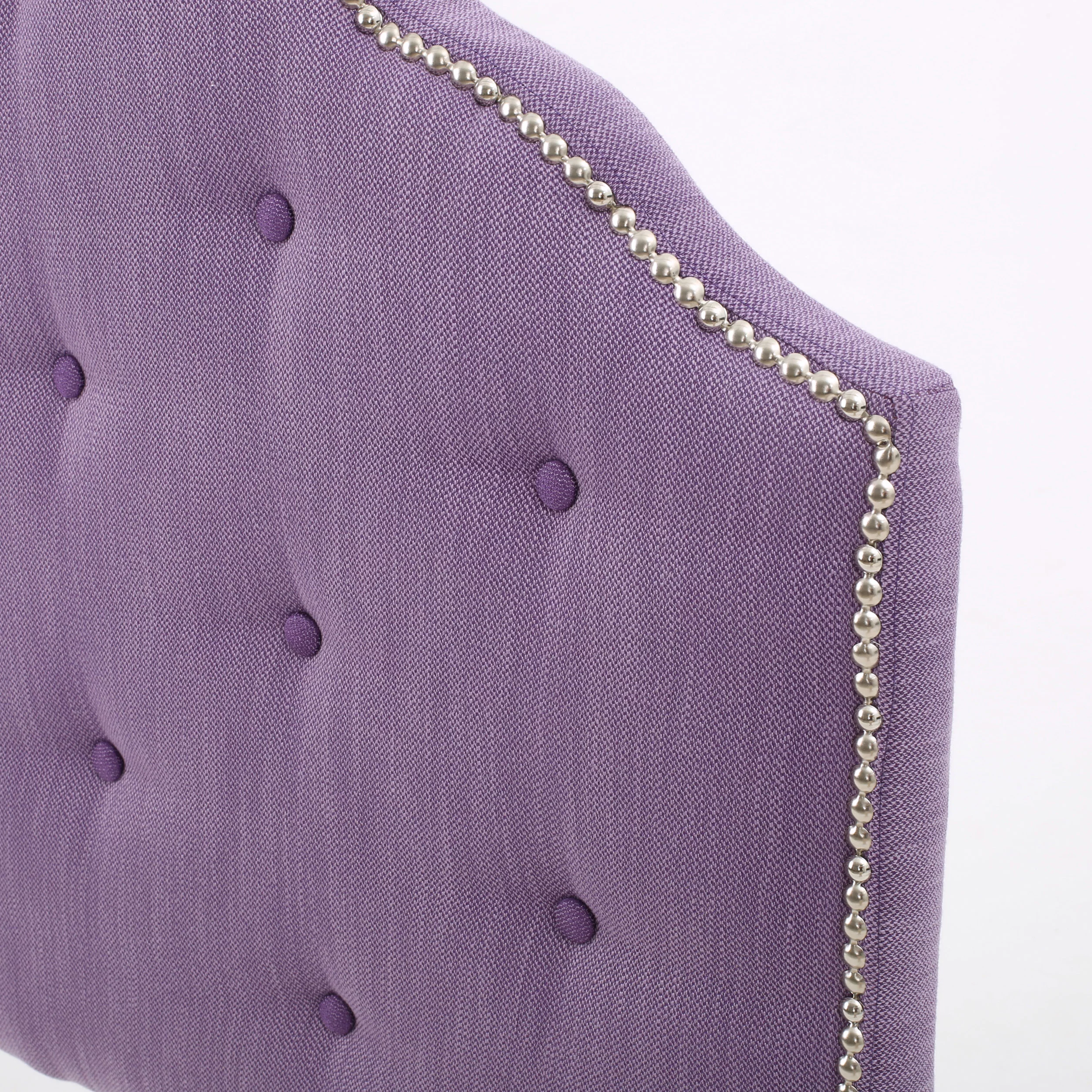 Noble House Kathleen Twin Fabric Tufted Kid's Headboard, Light Purple