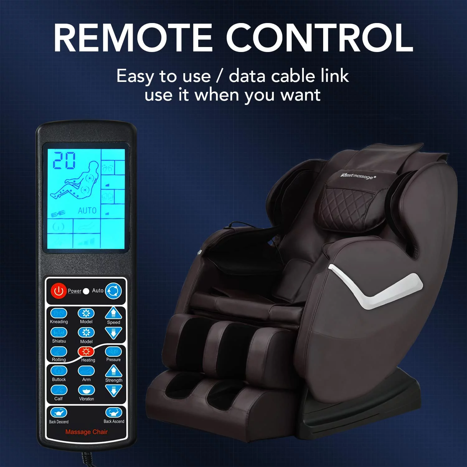 BestMassage Massage Chair,Electric Shiatsu Full Body Zero Gravity Massage Recliner Chair Built-in Heat，Brown