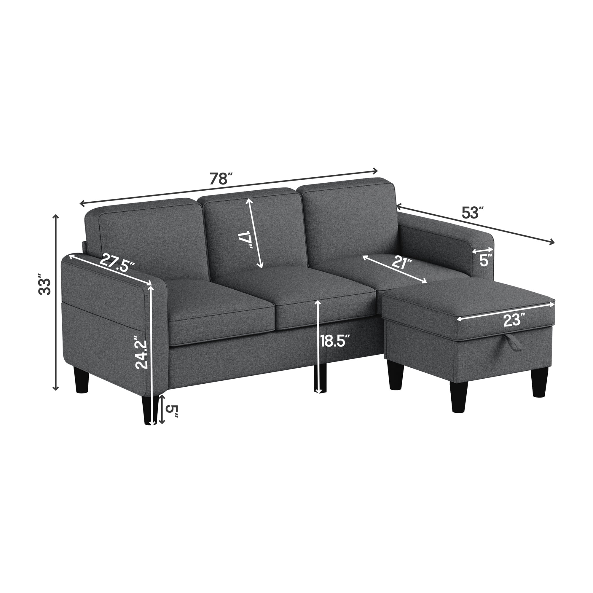 Aukfa Modern Sectional Sofa, 78