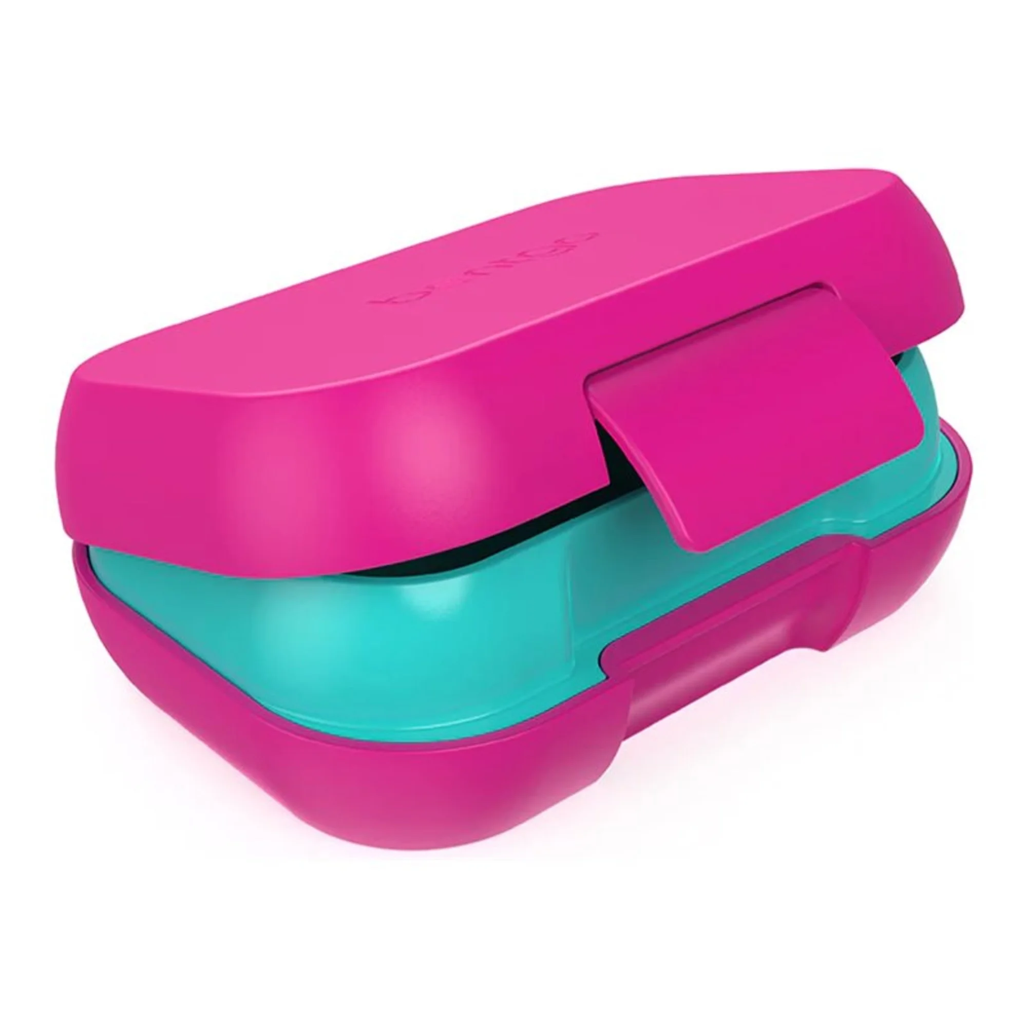 Bentgo Kids Snack - 2 Compartment Leak-Proof Bento-Style Food Storage for Snacks and Small Meals, Easy-Open Latch, Dishwasher Safe, and BPA-Free - Ideal for Ages 3+ (Fuchsia/Teal)