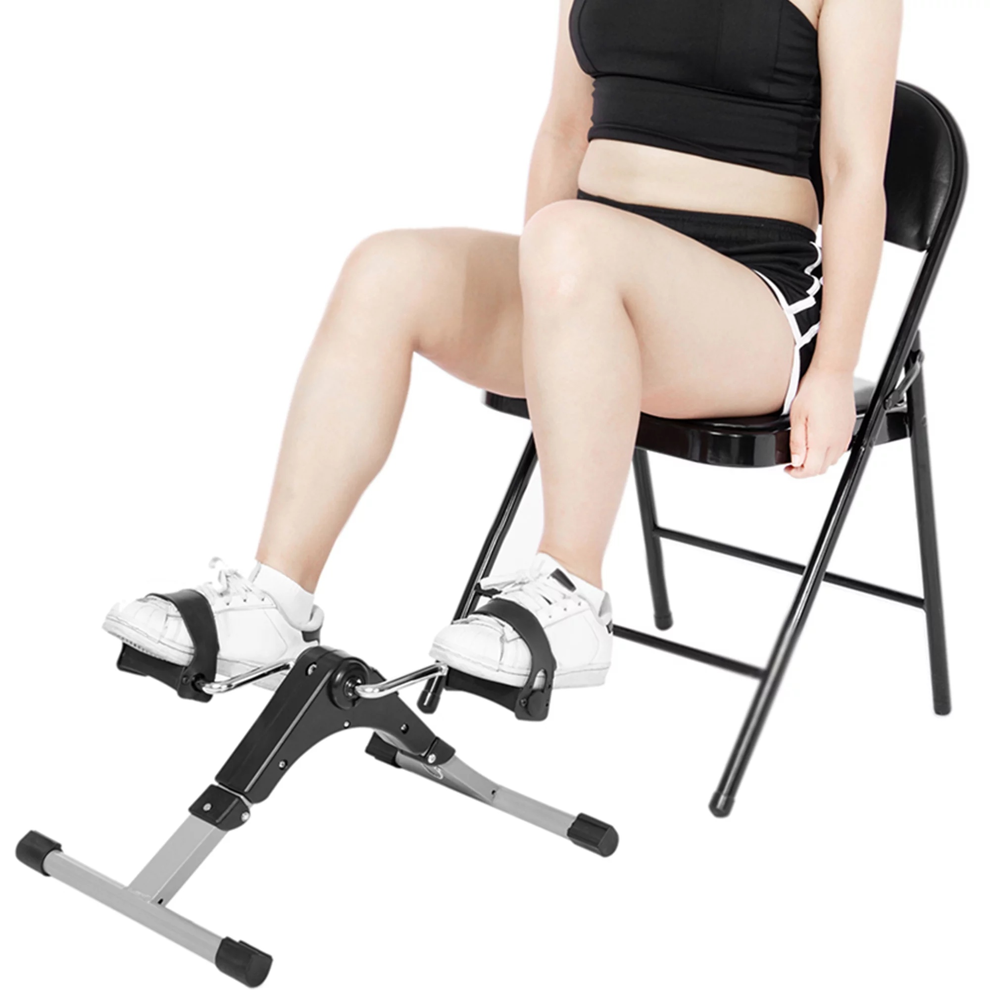 YouLoveIt Mini Exercise Bike Pedal Fitness Exerciser Cycle Bike Mini Bike Leg Arm Trainer with with Calorie Counter Foldable Under Desk Bike Portable Pedal Exerciser