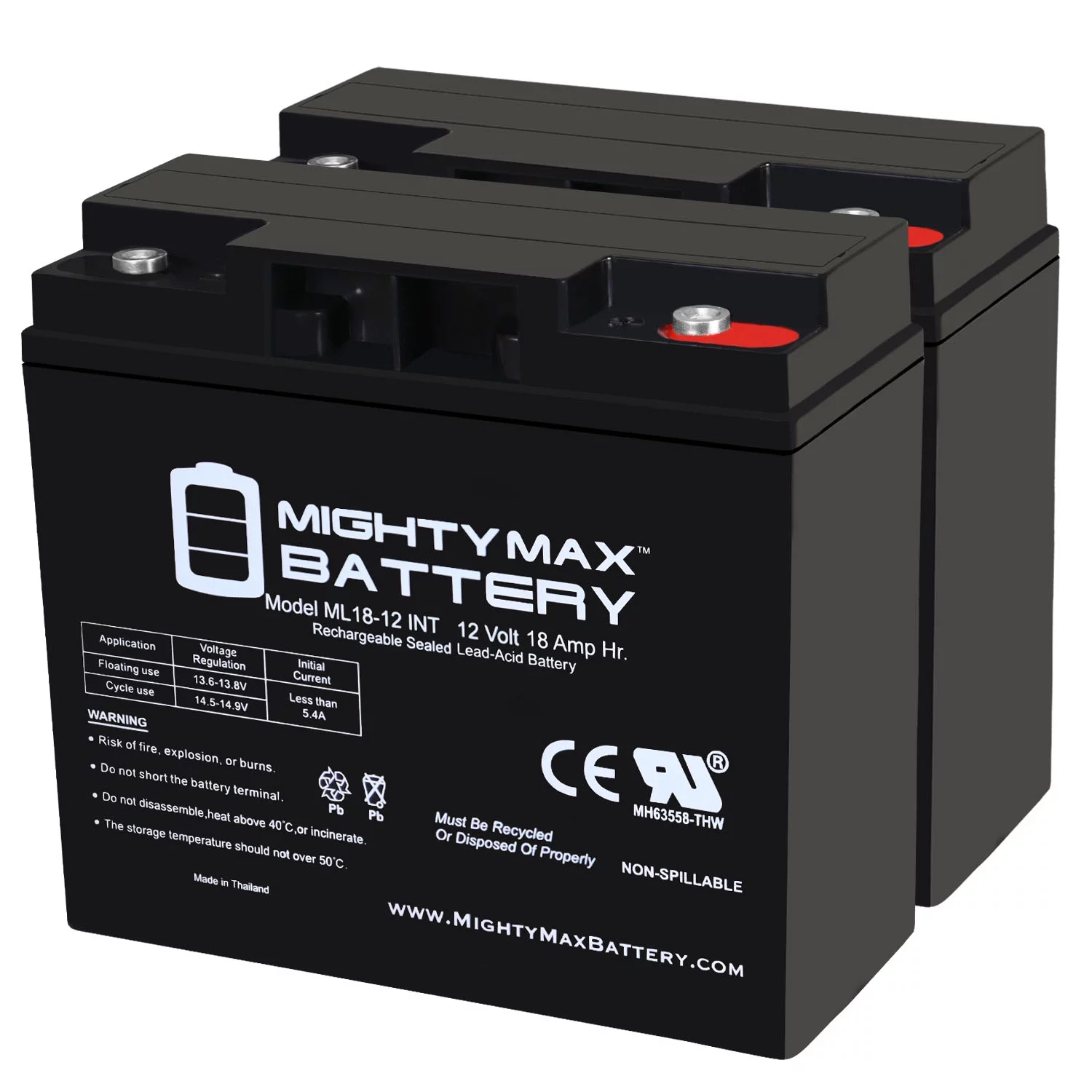 12V 18AH SLA INT Replacement Battery for DR Power Mower 10483 104837 - 2 Pack