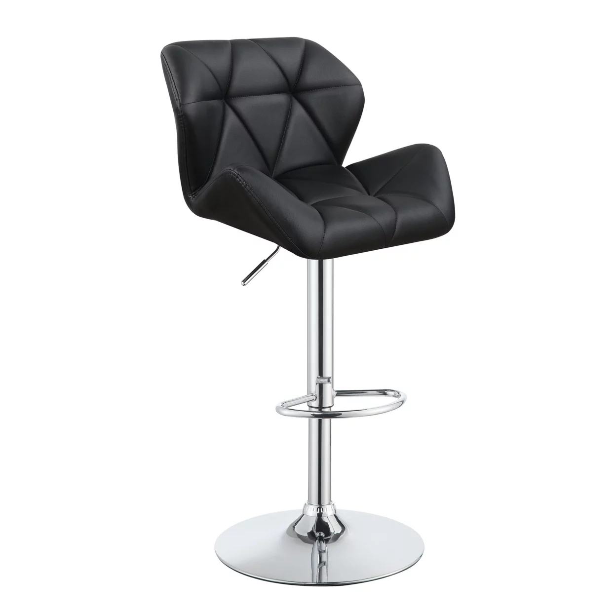Berrington Adjustable Bar Stools Chrome and Black (Set of 2)