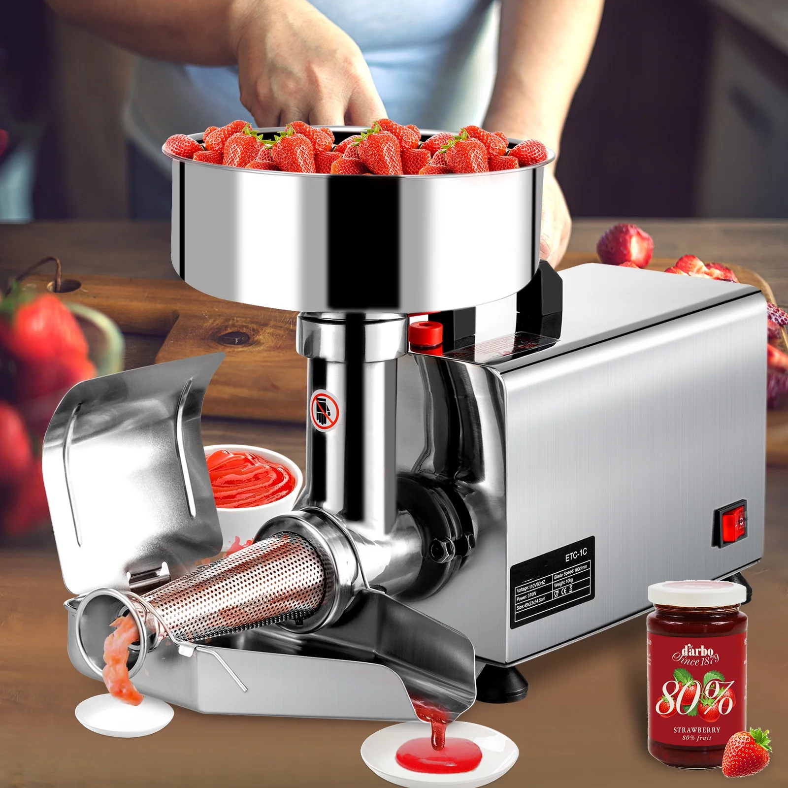 BENTISM Electric Tomato Strainer Tomato Milling Machine Stainless Steel Tomato Grinder