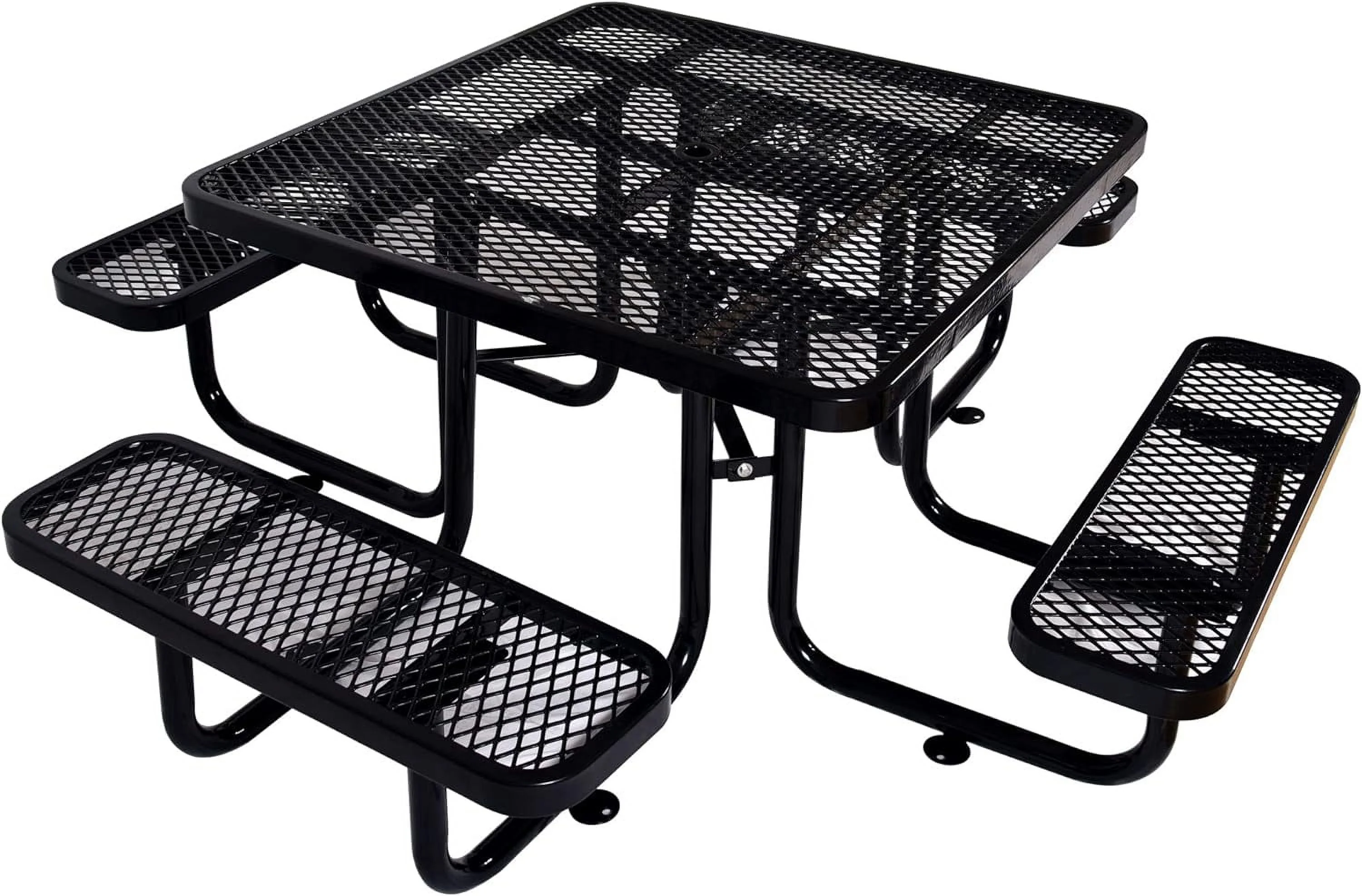 Square Steel Commercial Metal Picnic Table 46