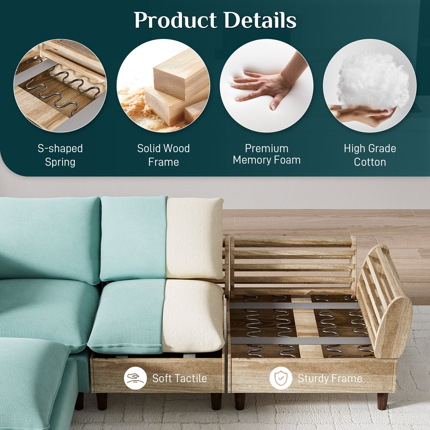 Rophefx Oversized 3-Seat Sectional Sofa 94